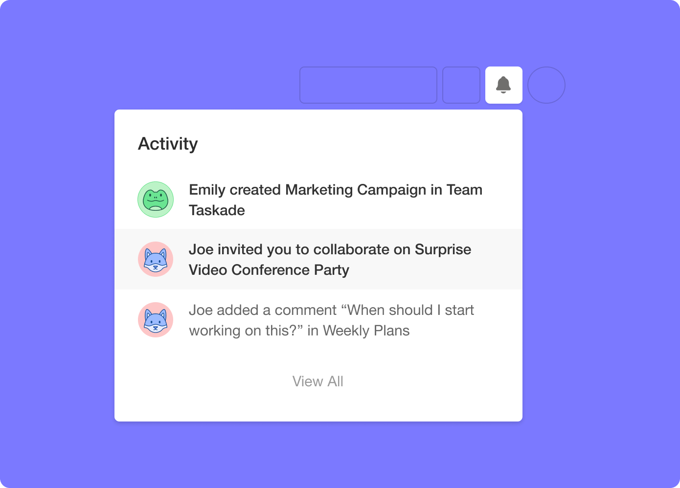 Activity Feed & Recent Projects