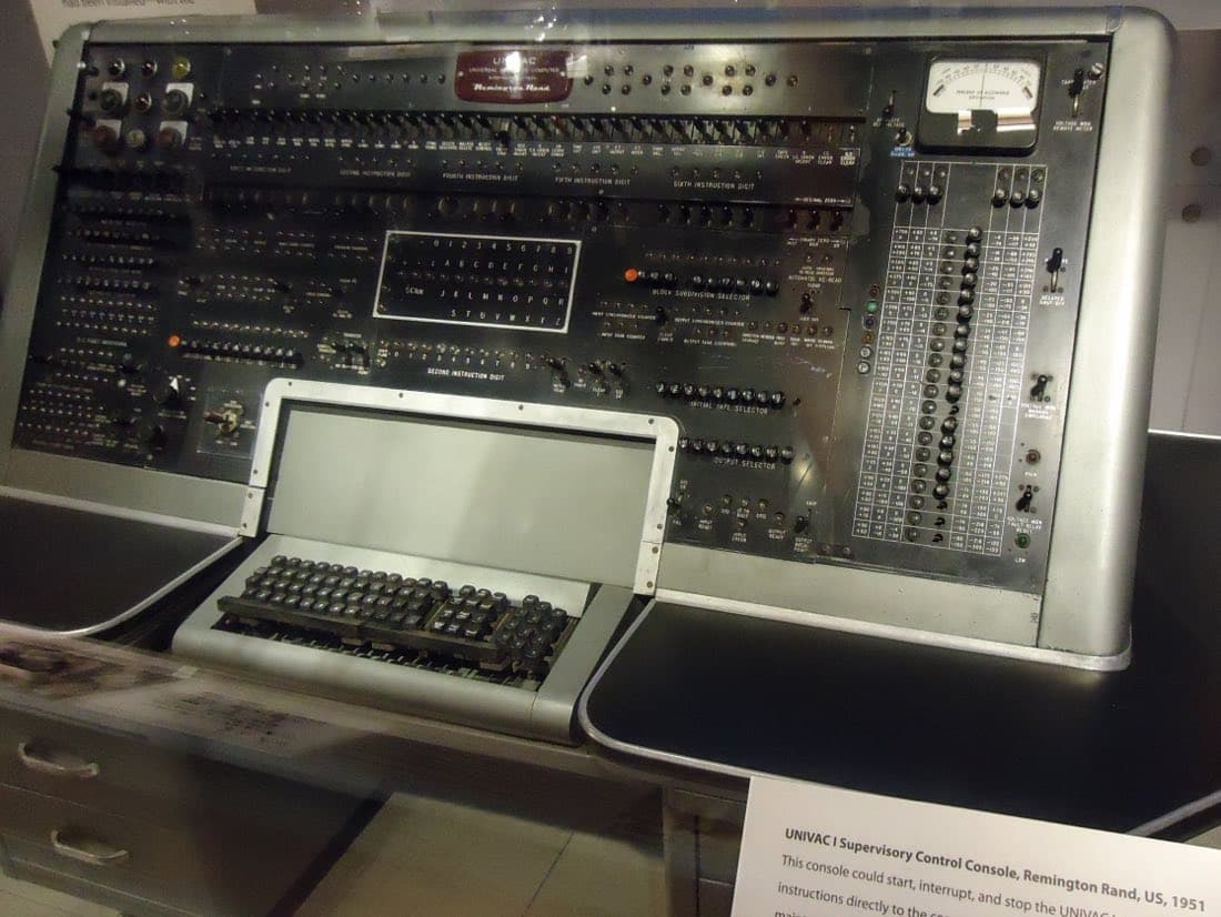 UNIVAC I supervisory control console, the machine era before AI coding tools existed