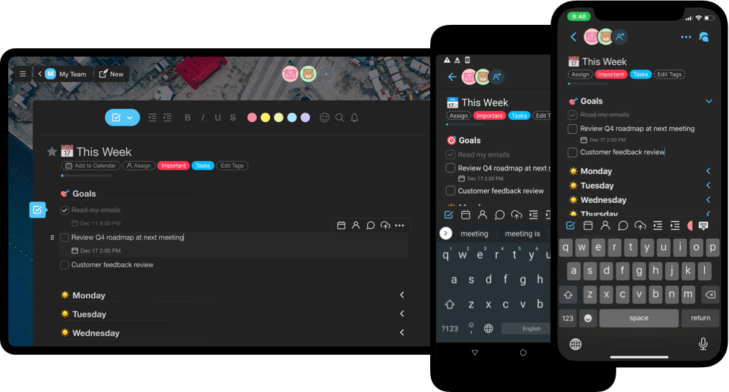 Dark Mode, Sync Calendar, Mobile & Desktop