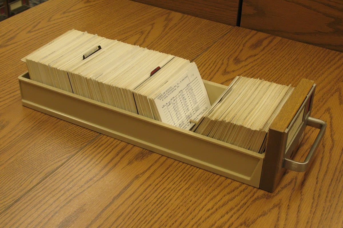 History of retrieval augmented generation: an open card catalog drawer at the Library of Congress