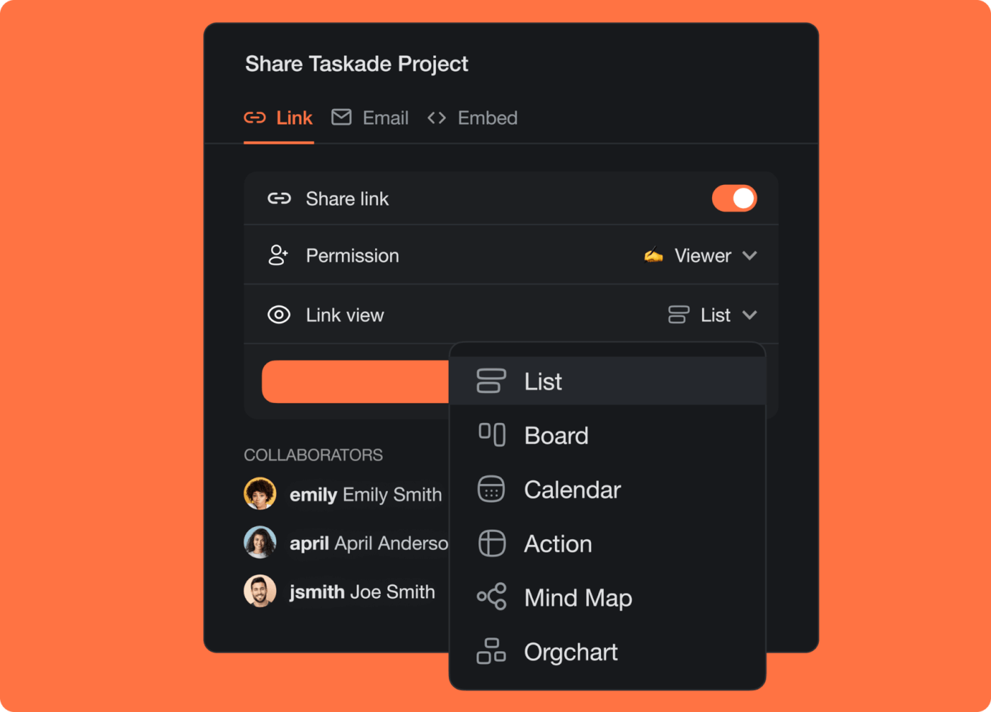 🚀 Share Links, Embed Projects, Calendar Filter