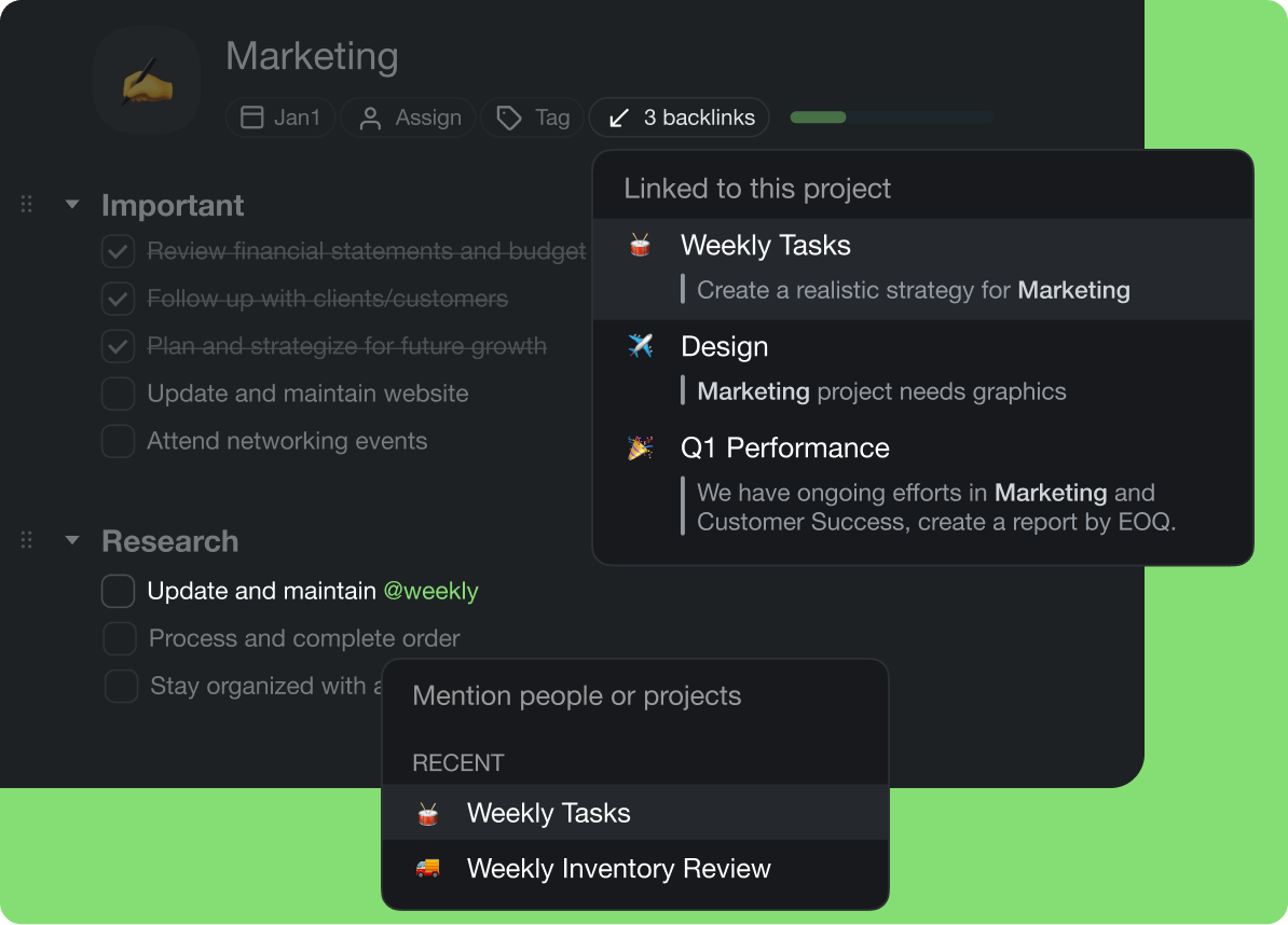 🚀 New Year, New Features: Backlinks, Team Folders, My Tasks Filter, and More!