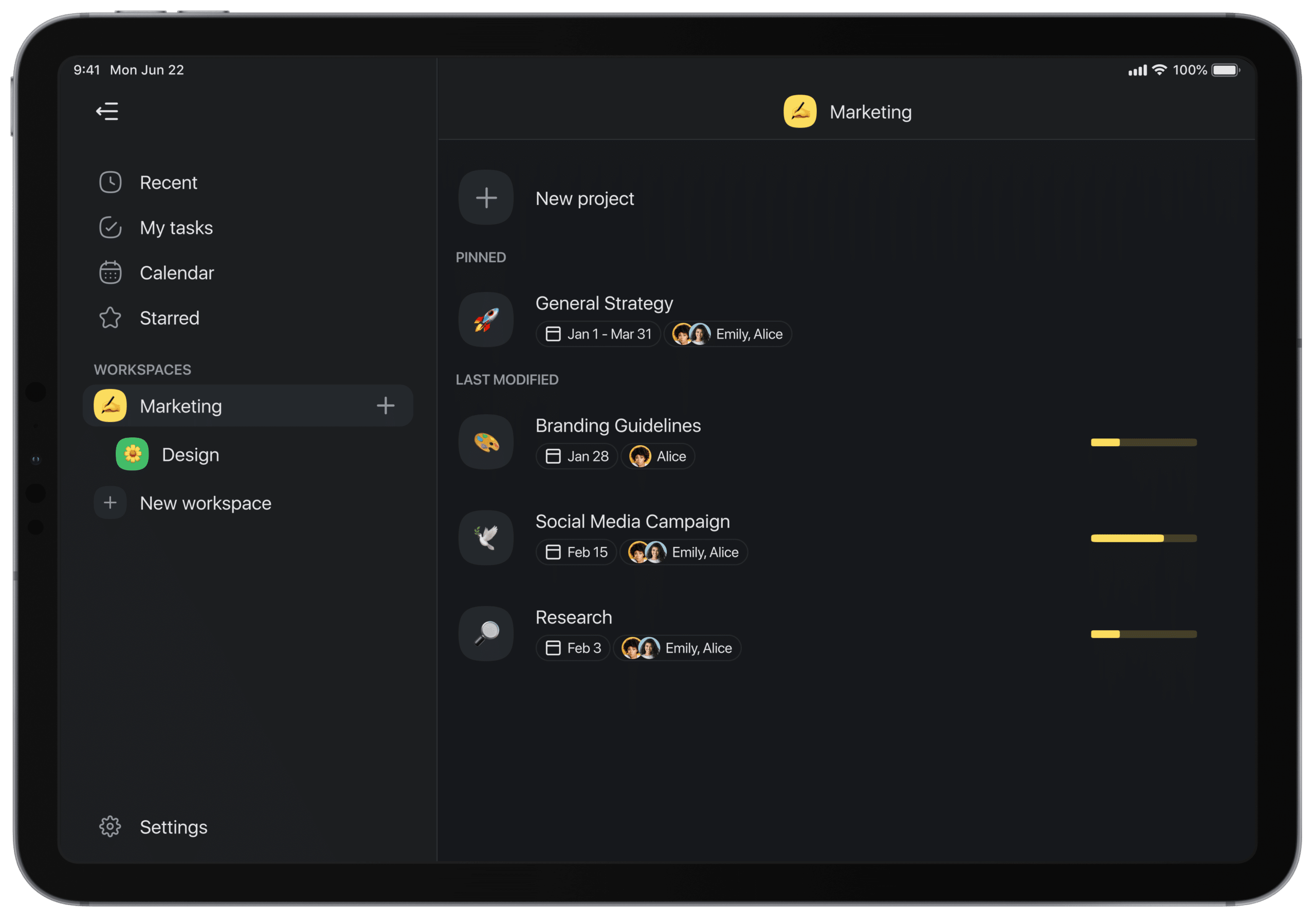 🌞 iPad & Tablet App, Project Settings, Video Reactions