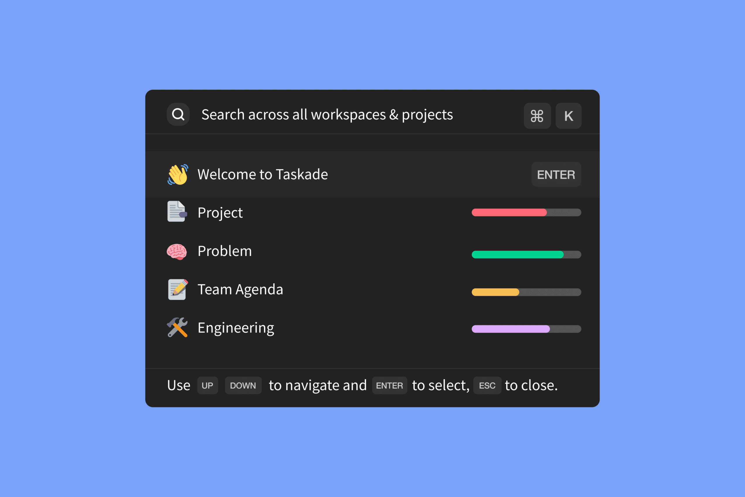 Quick Search, Project Search, Notification Control
