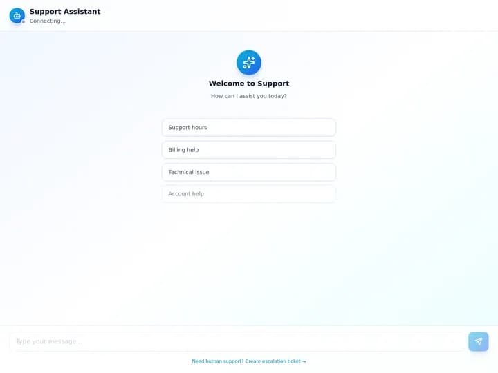 A support chat app built from one prompt, the kind of app a non-technical builder ships and then has to keep running
