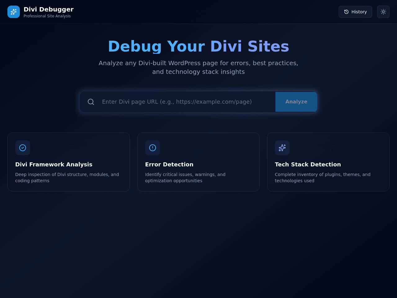 Divi Debug Dashboard