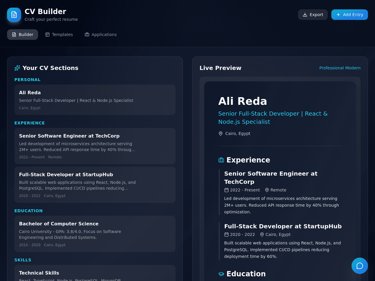 Profile Dashboard