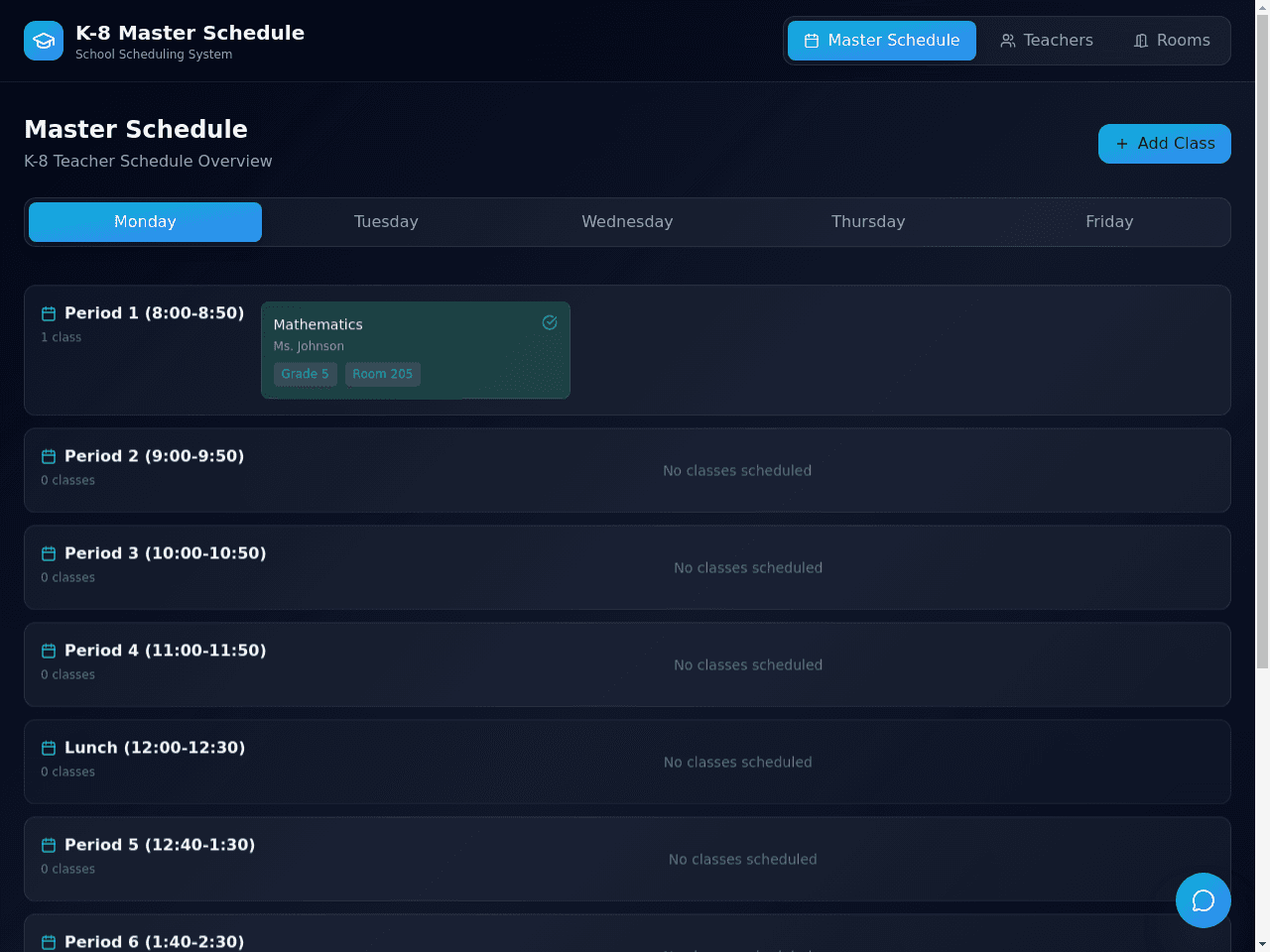 Teacher Schedule Planner