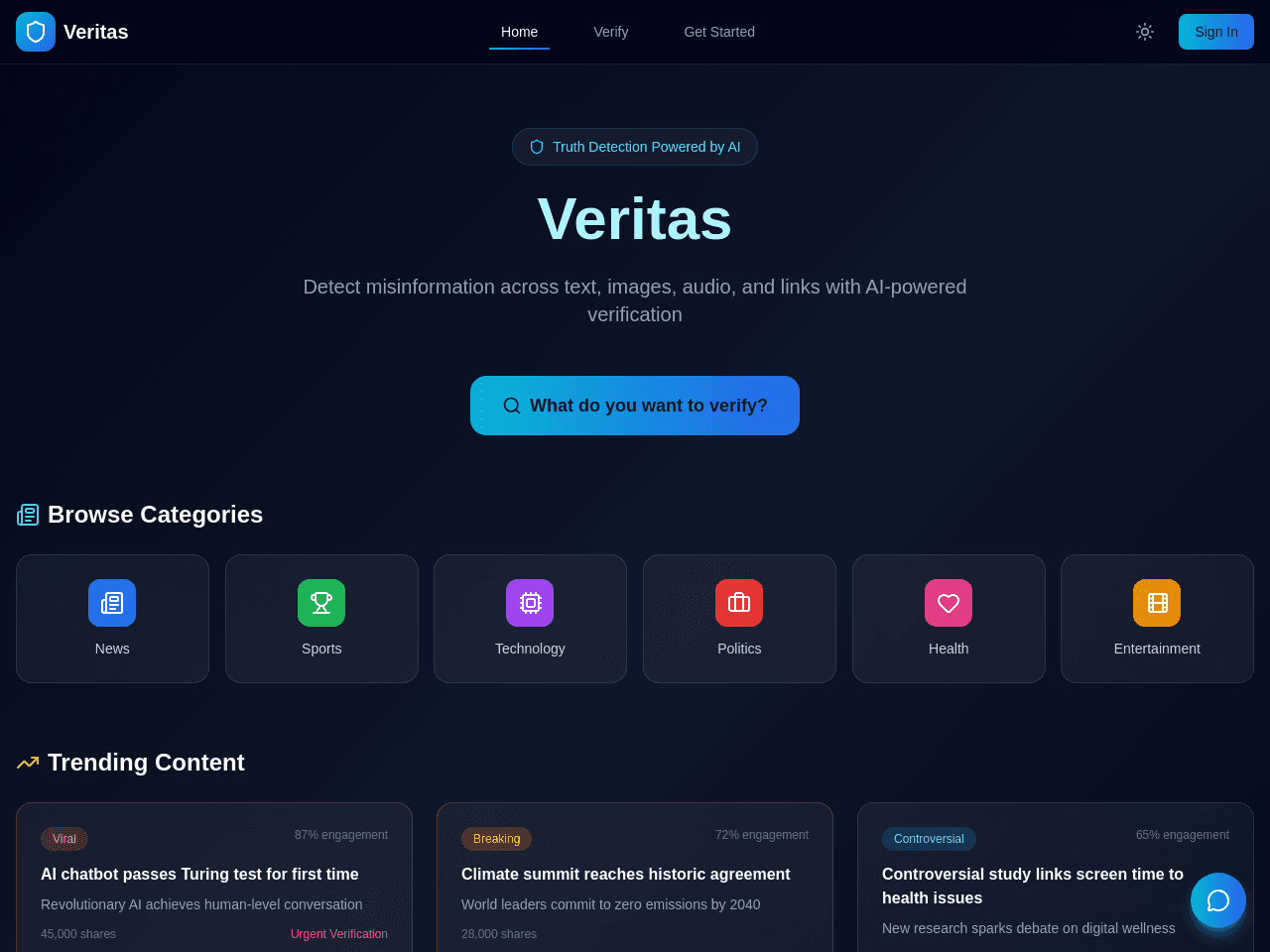 Veritas Insight Dashboard