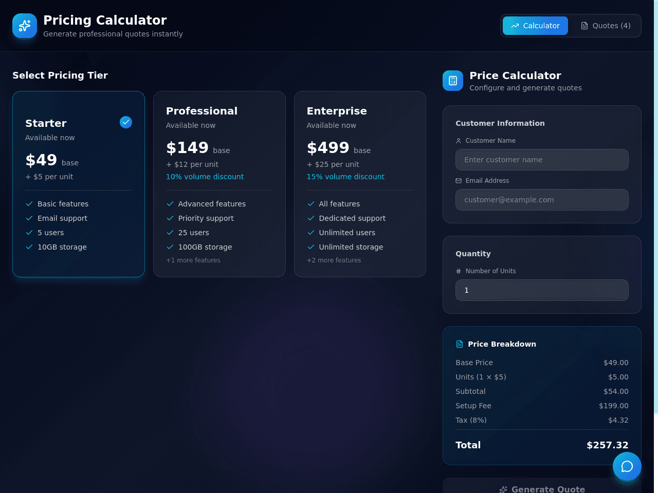 Pricing Calculator Pro