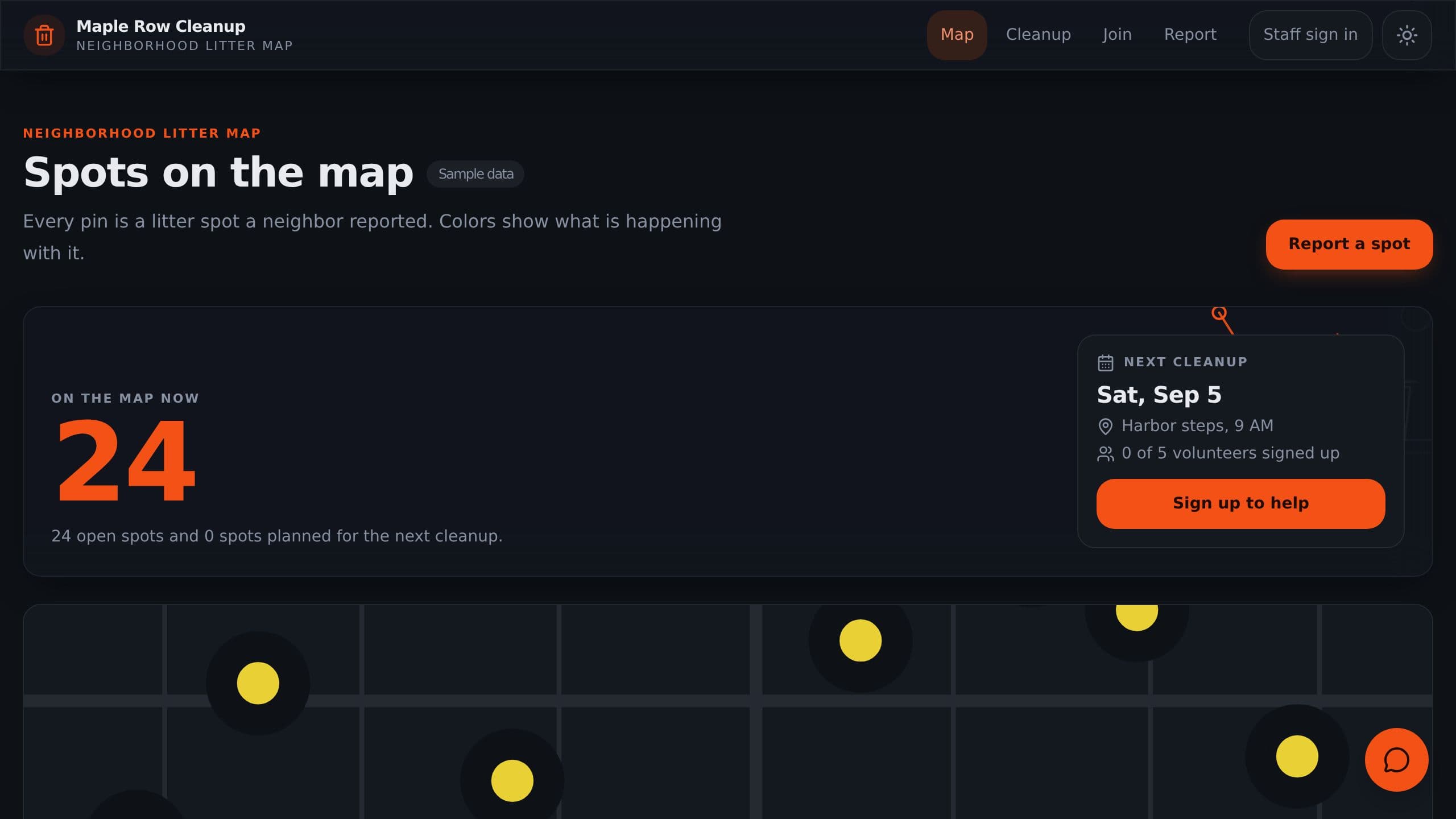 Litter Cleanup Map preview