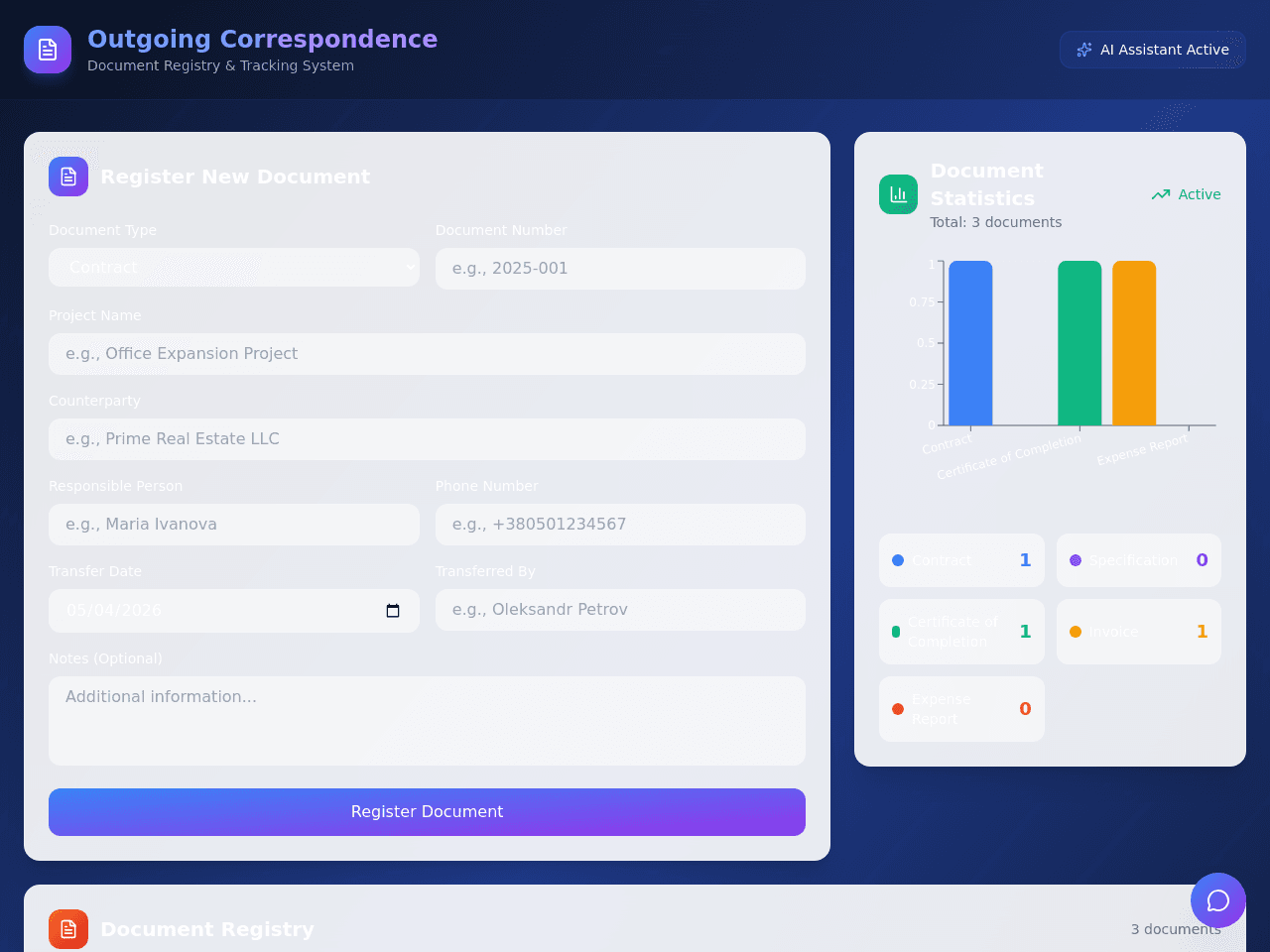 Correspondence Tracker