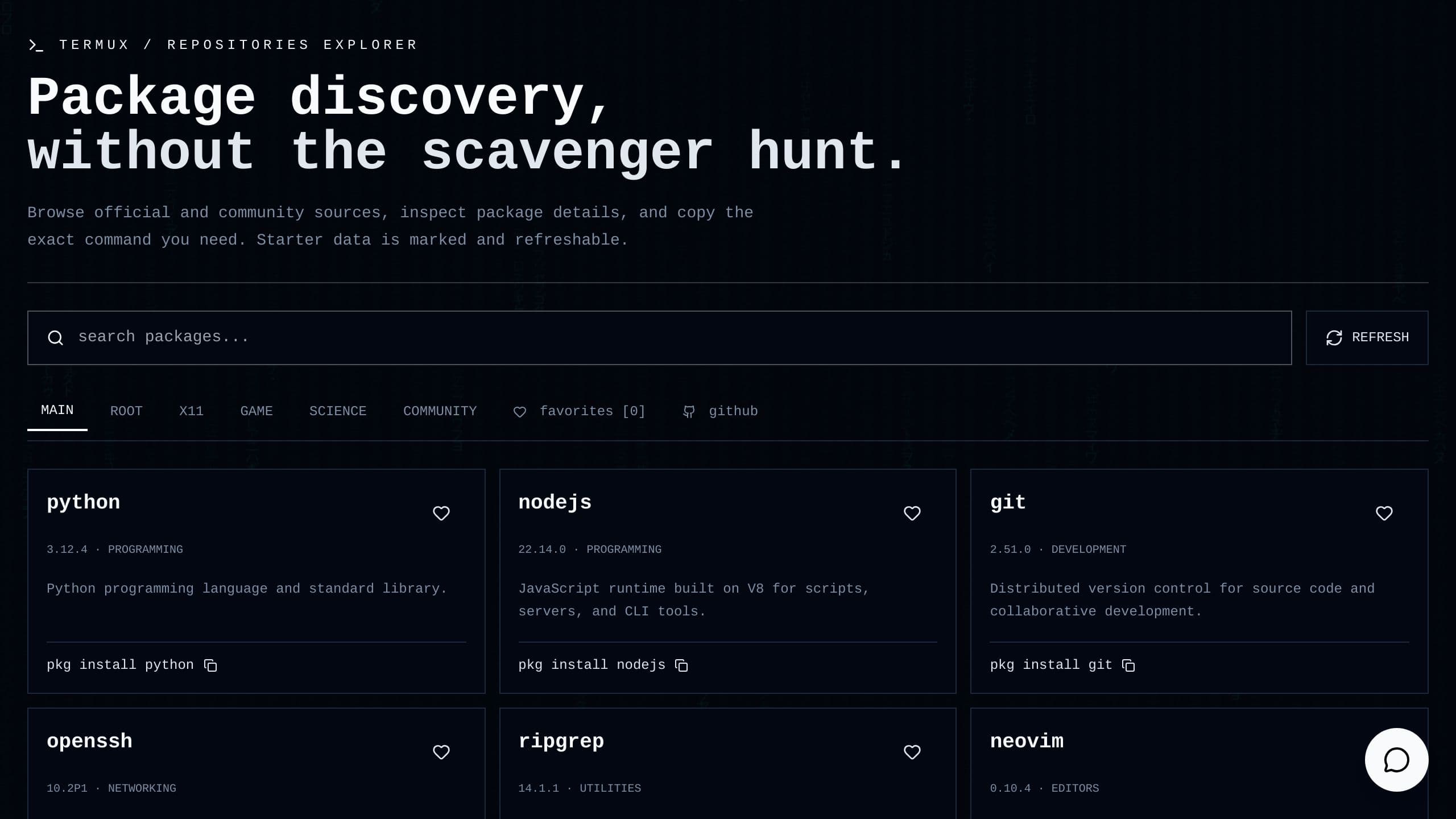 Termux Package Portal