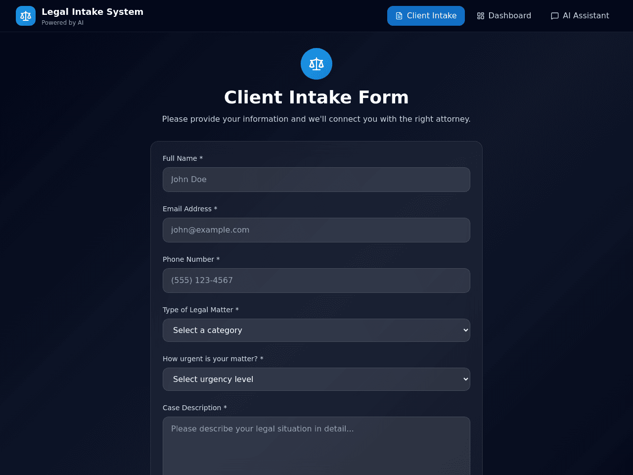 Intake Flow Dashboard