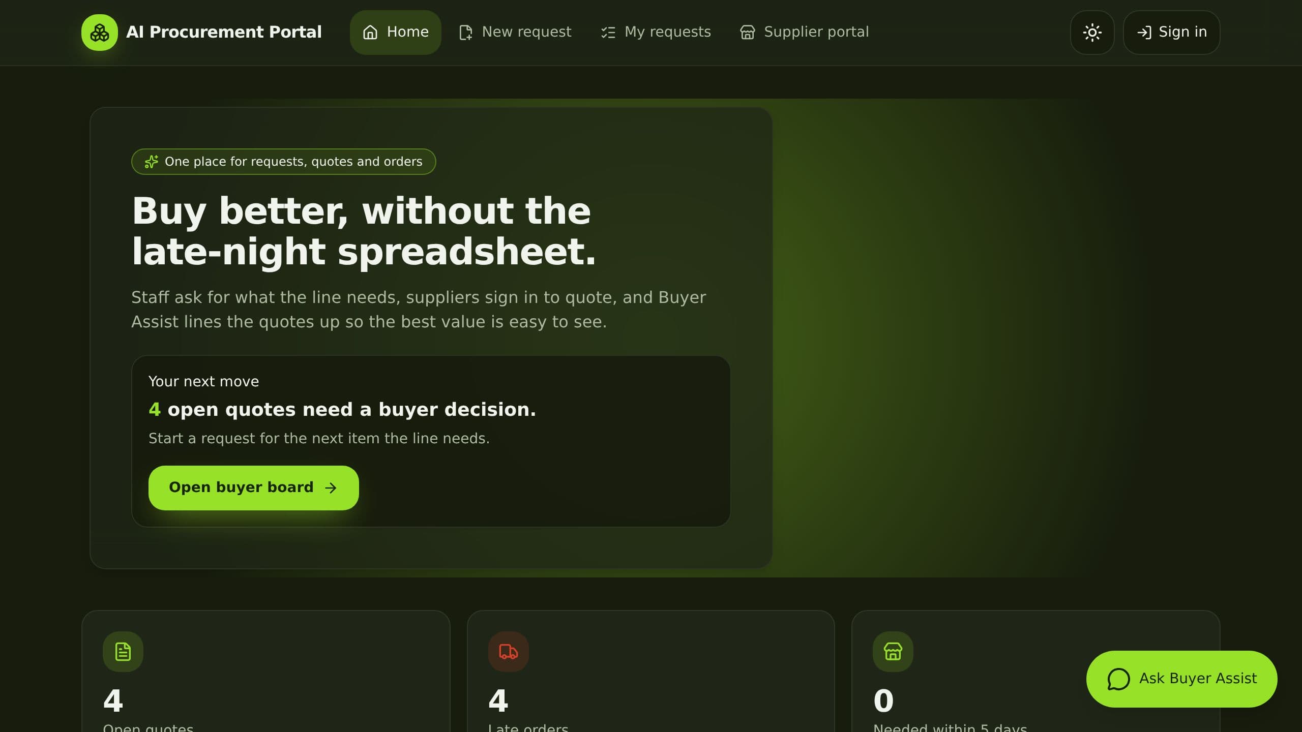 AI Procurement Portal preview