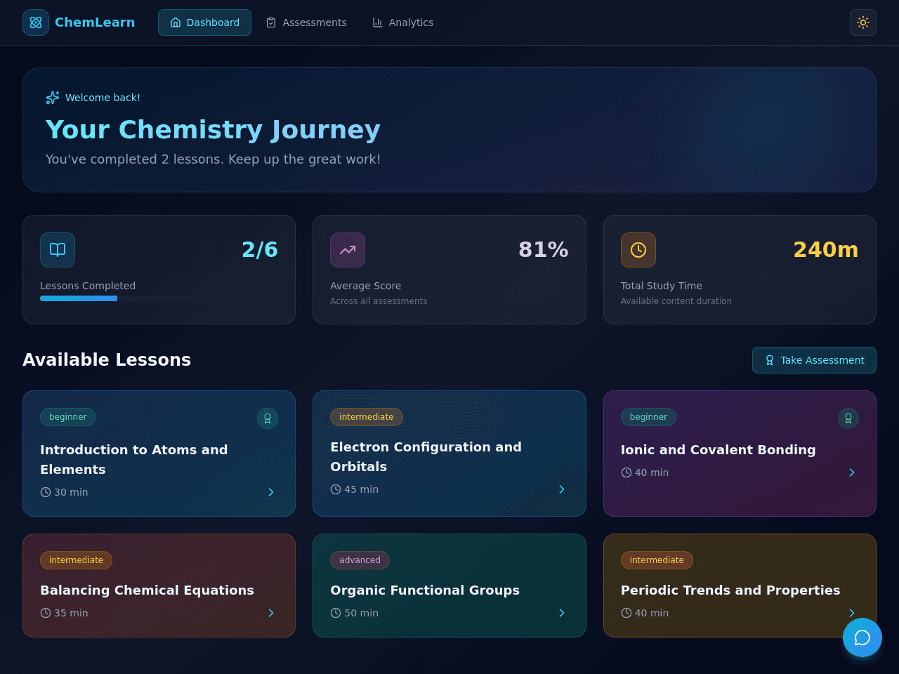 Chemistry Learning Portal