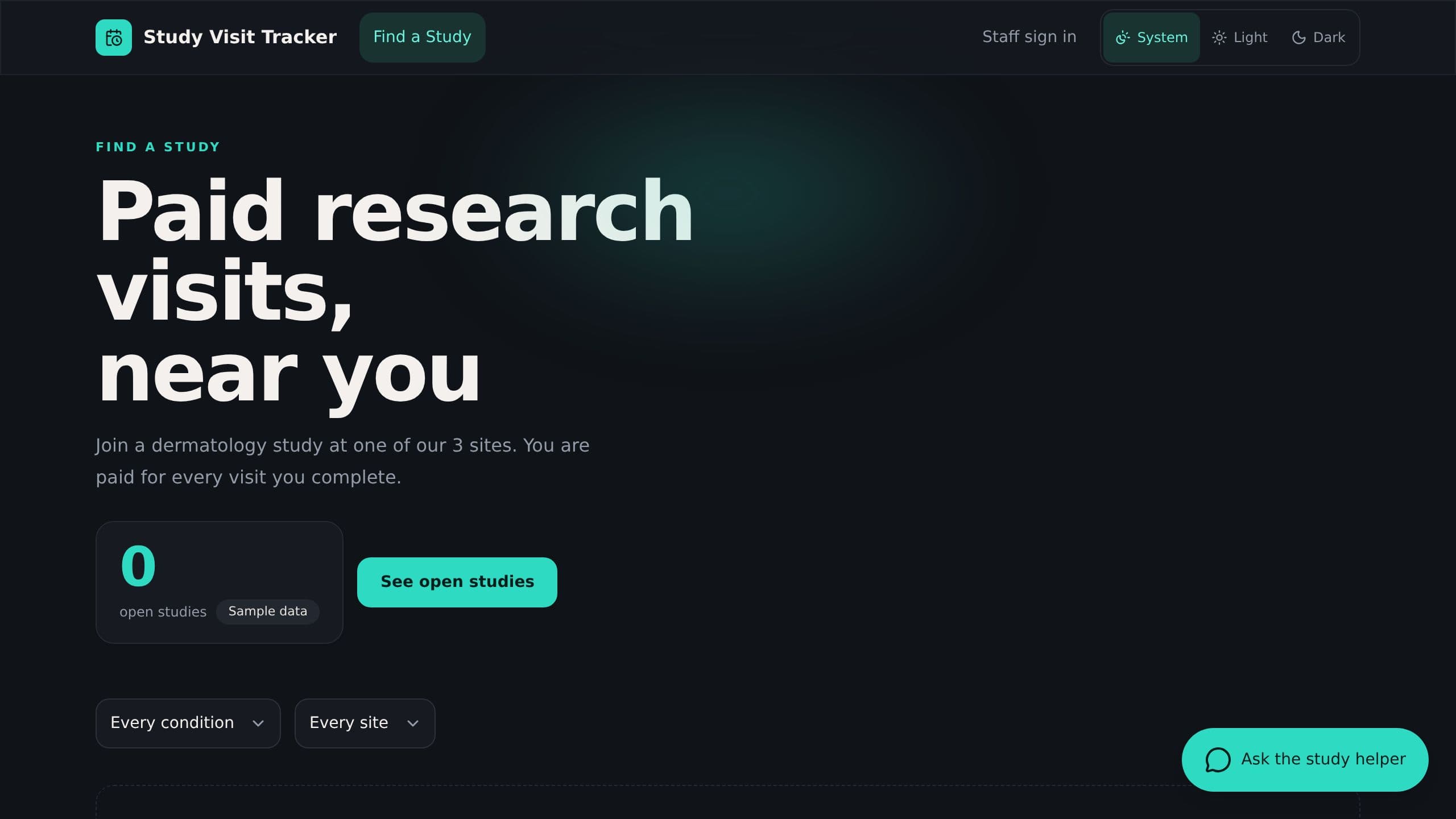 Study Visit Tracker preview