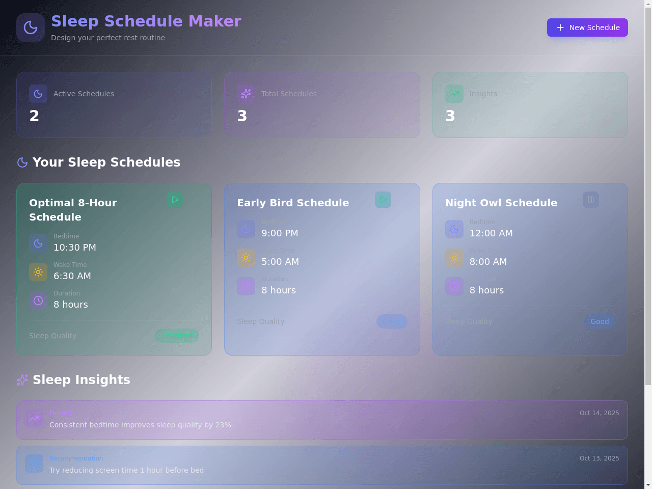 Sleep Schedule Planner