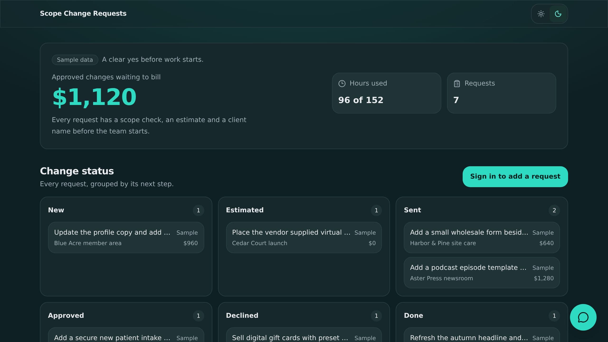 Scope Change Requests preview