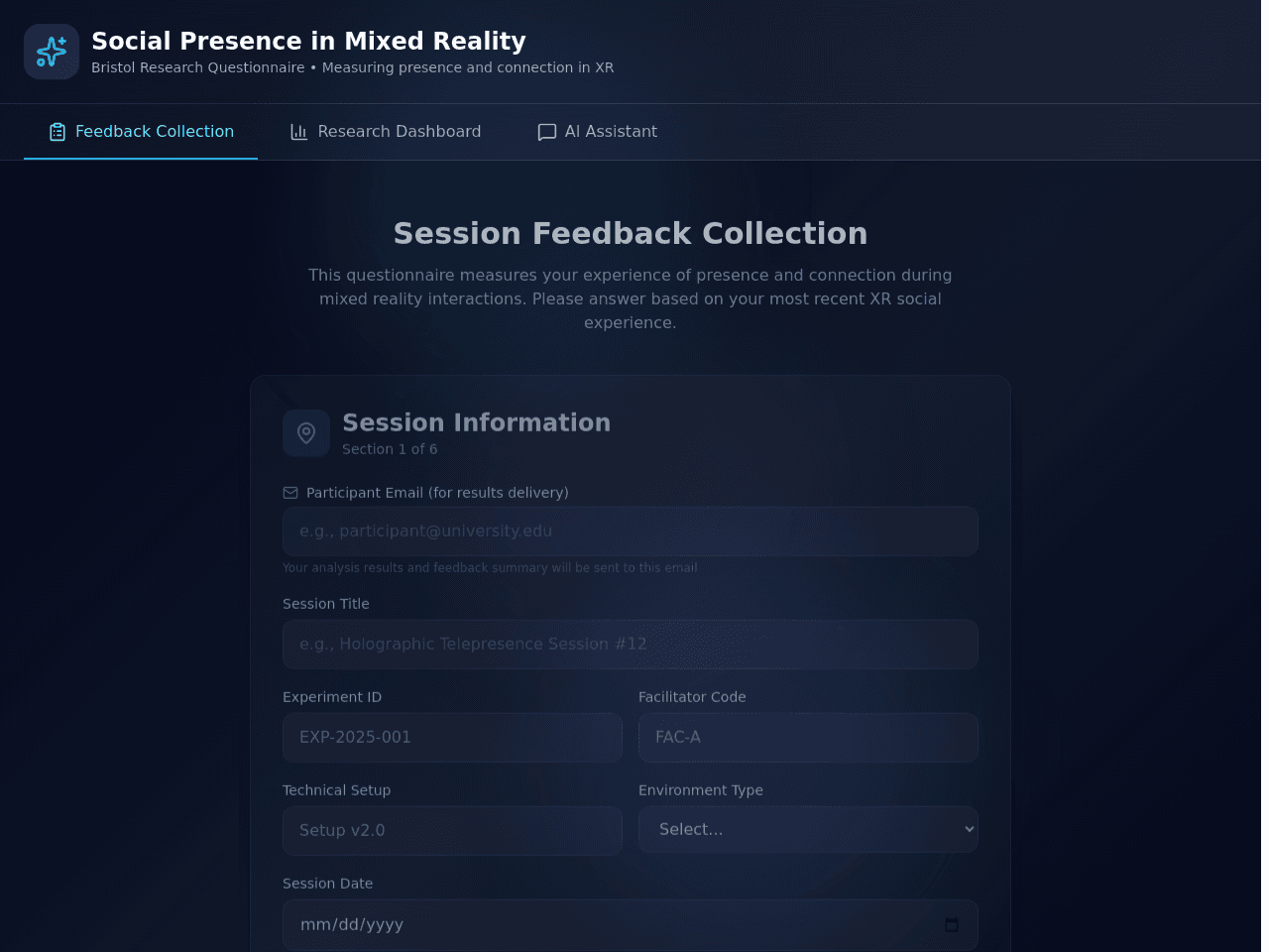 Embodied Dialogue - Dashboard