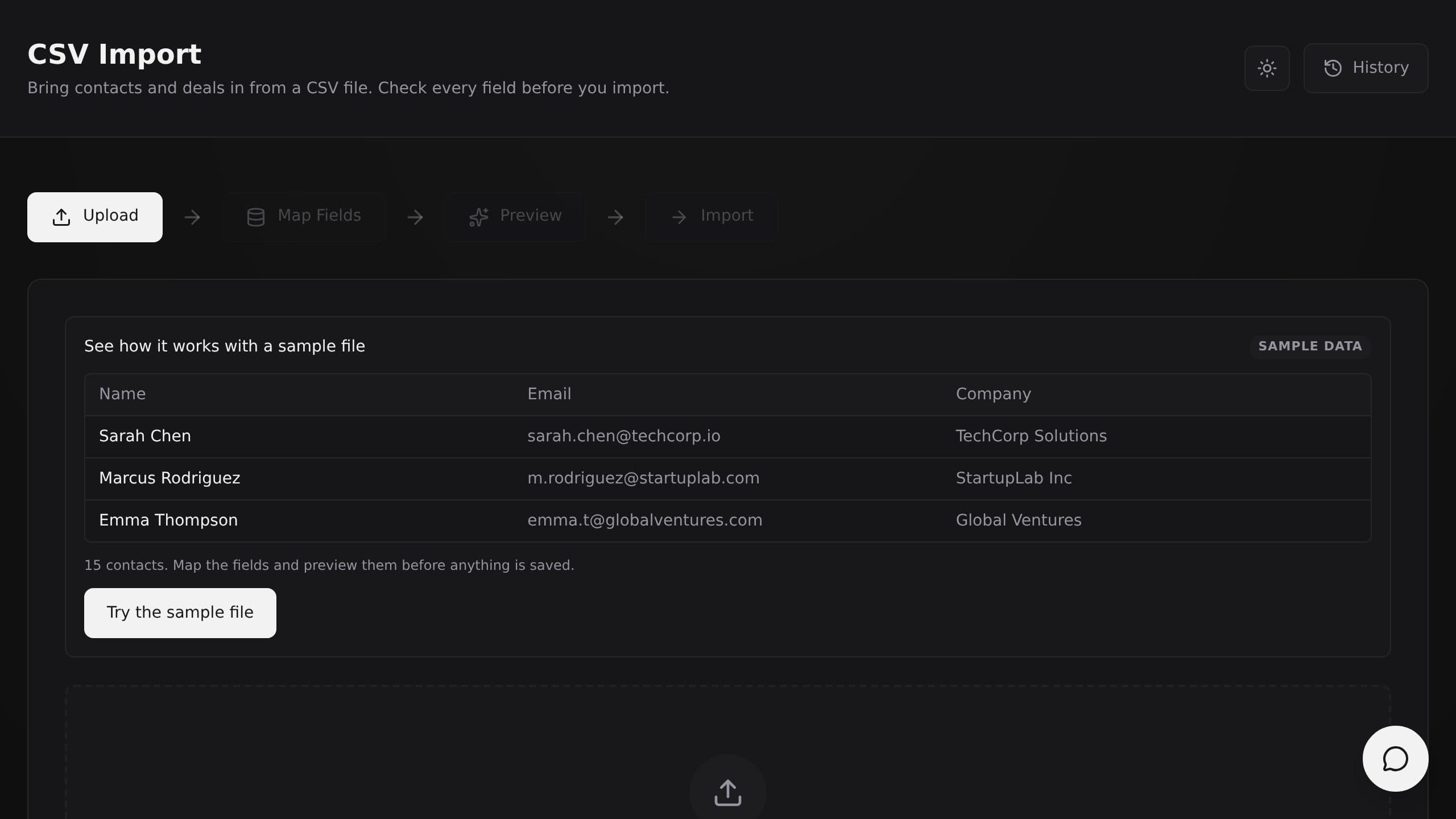 CSV Import Tool preview