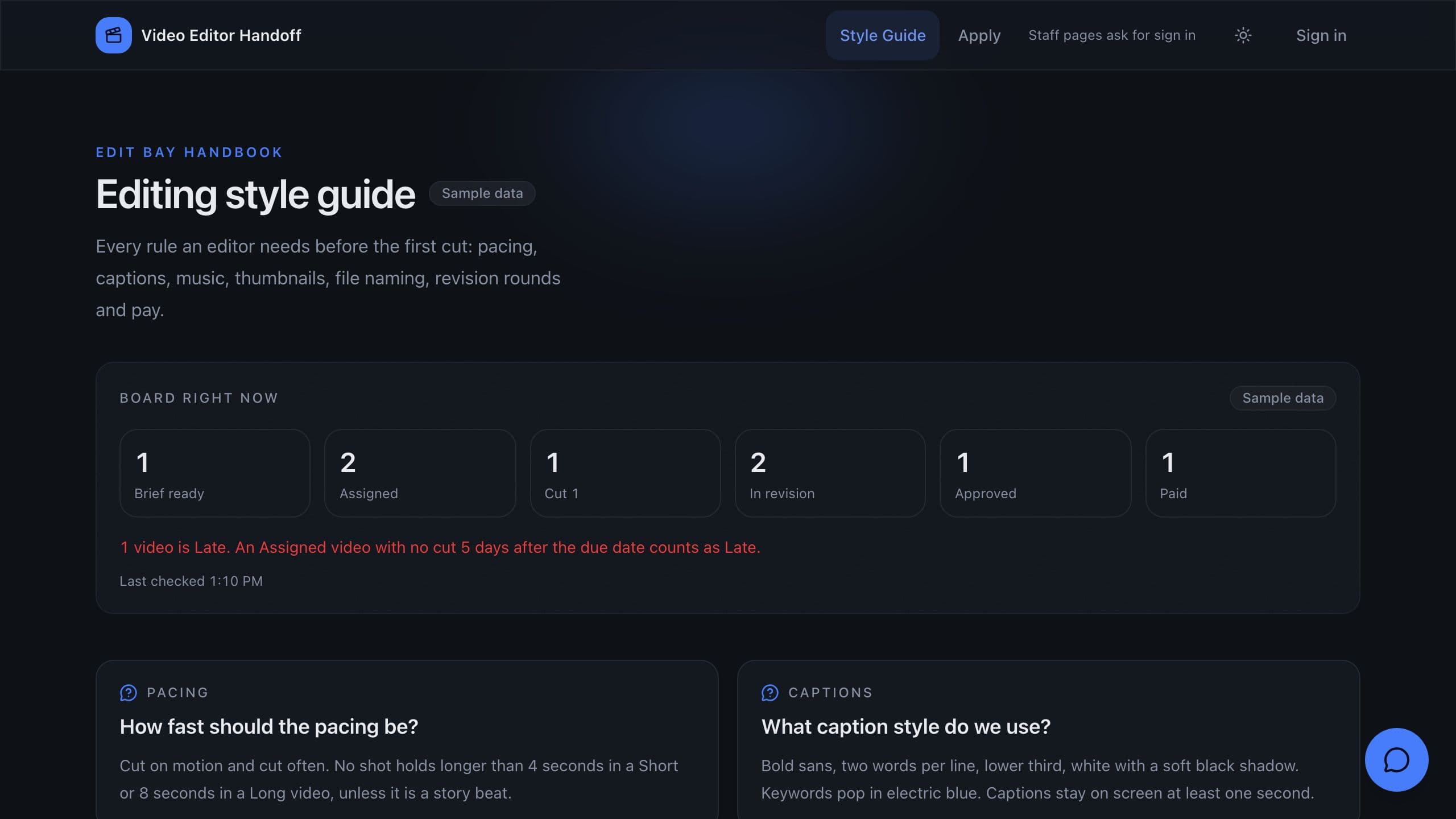 Video Editor Handoff preview