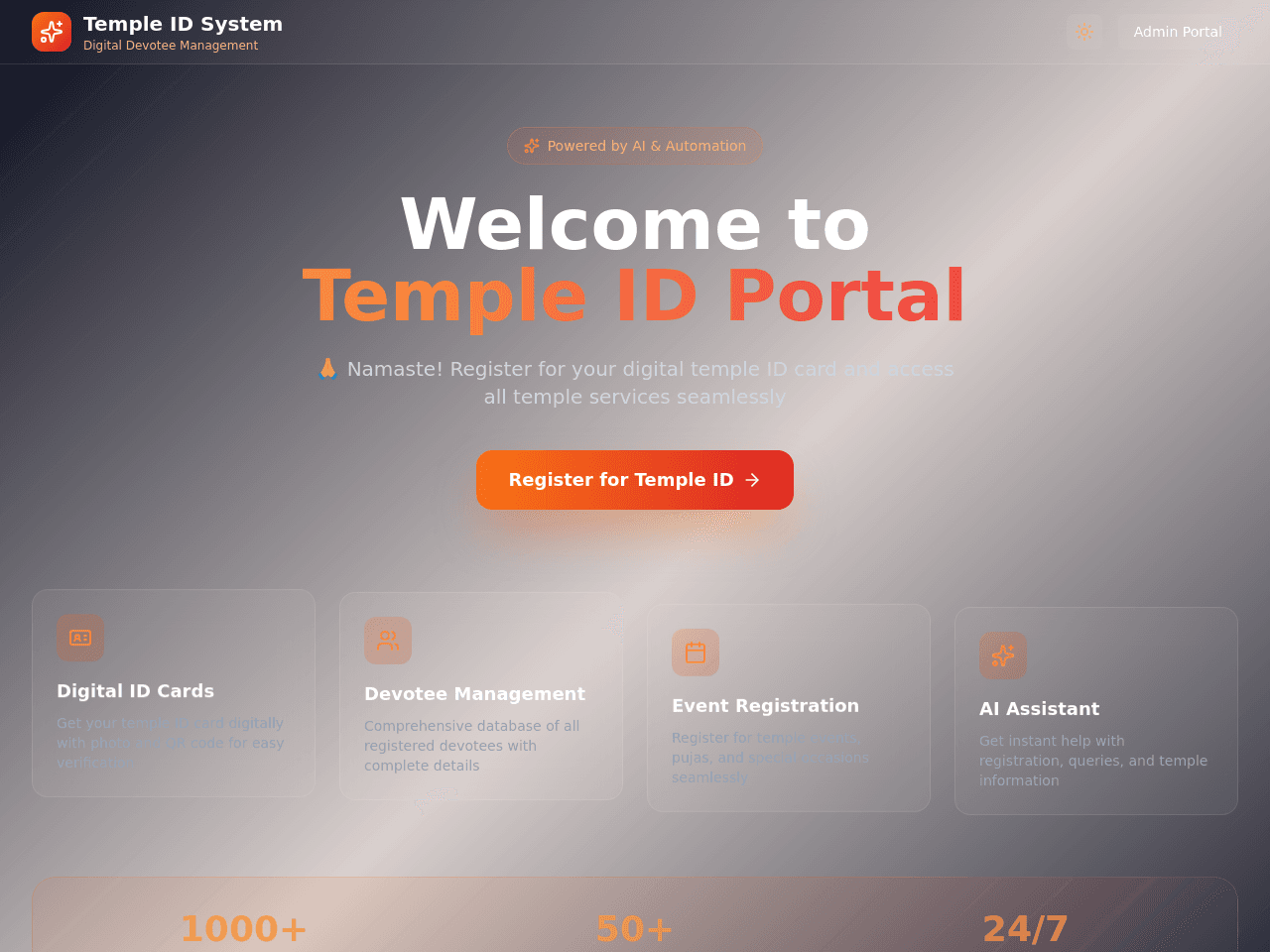 Temple Manager Dashboard