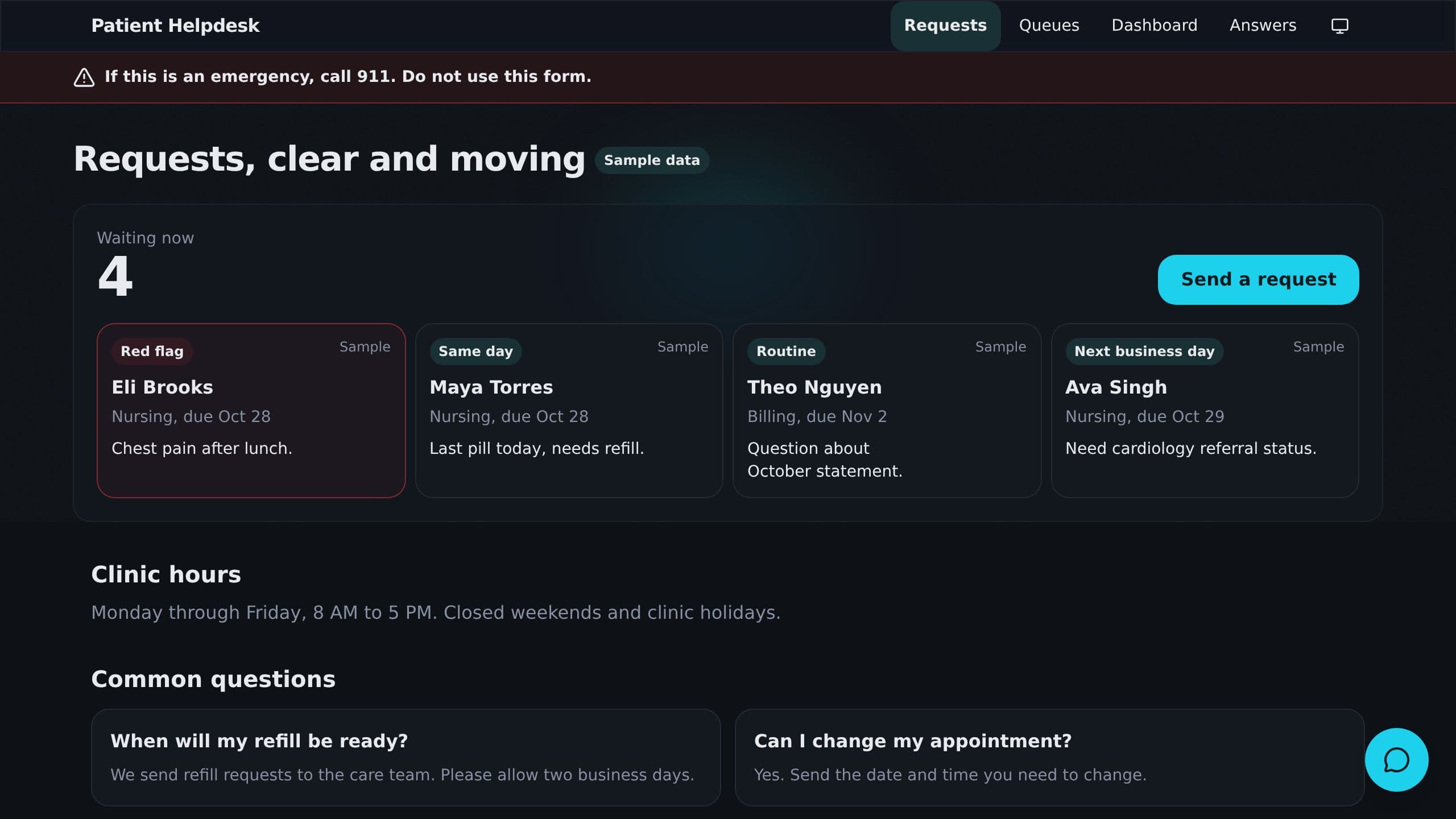 Patient Helpdesk preview