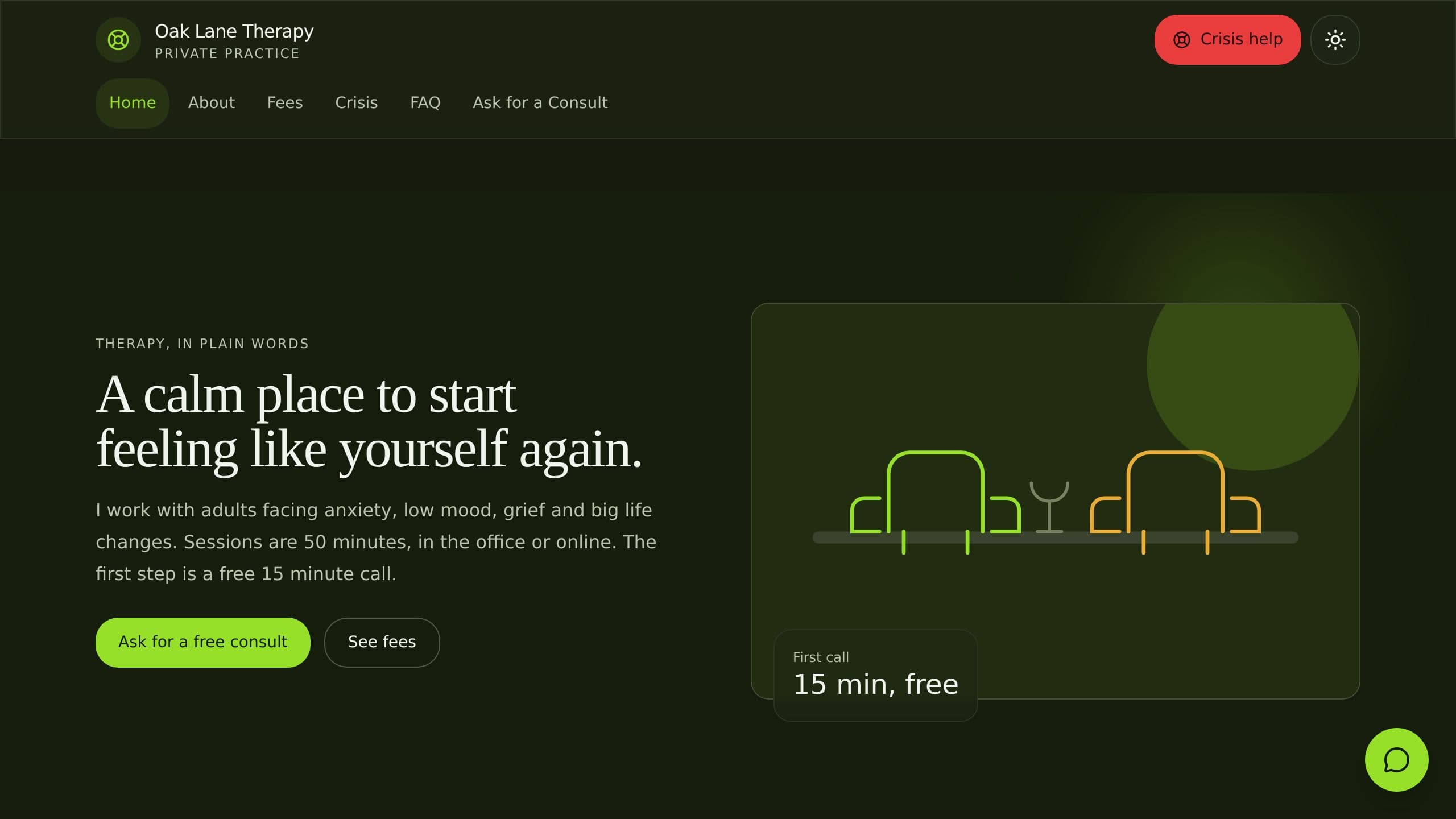 Therapist Practice Website preview