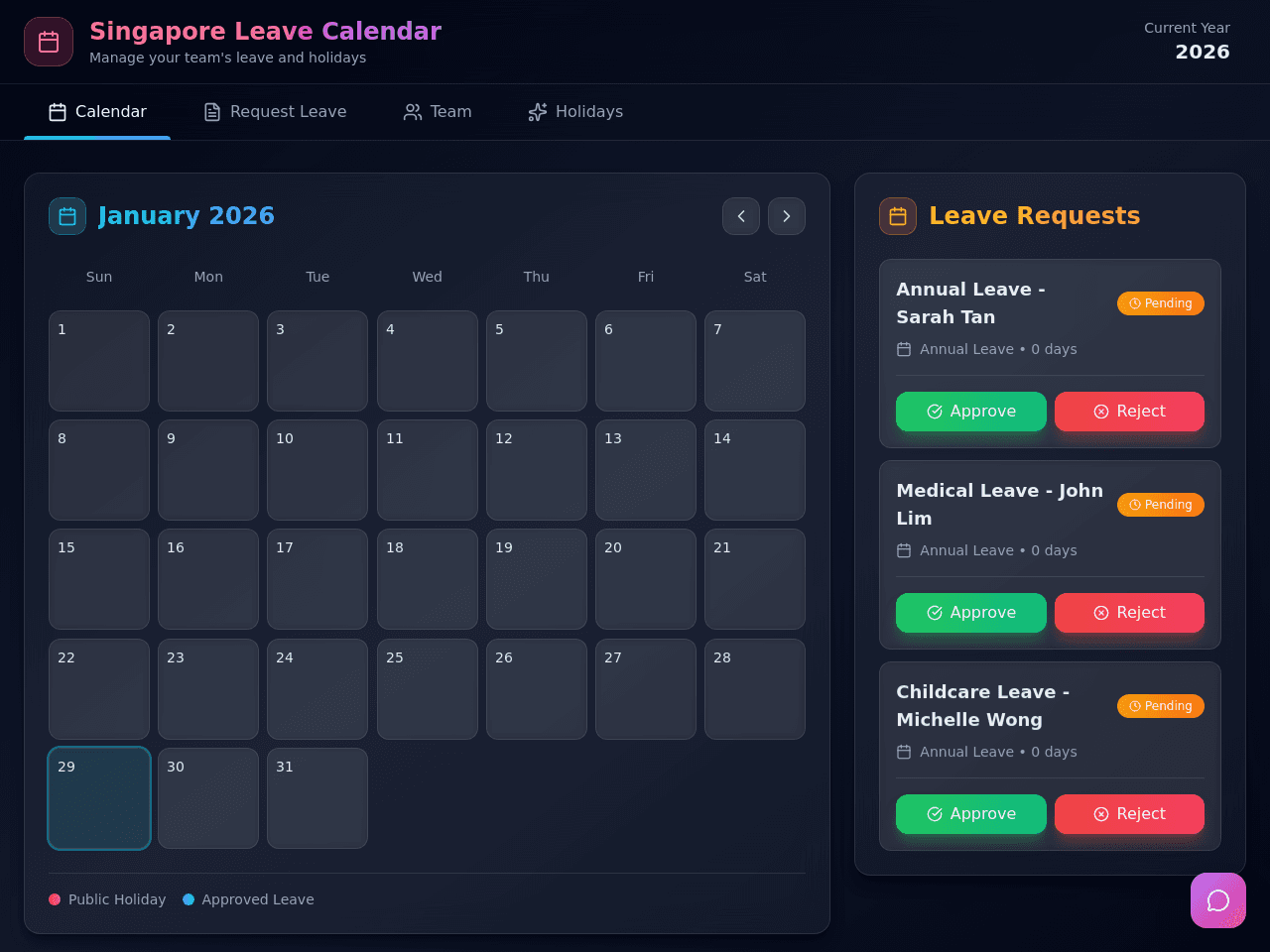Leave Calendar Studio