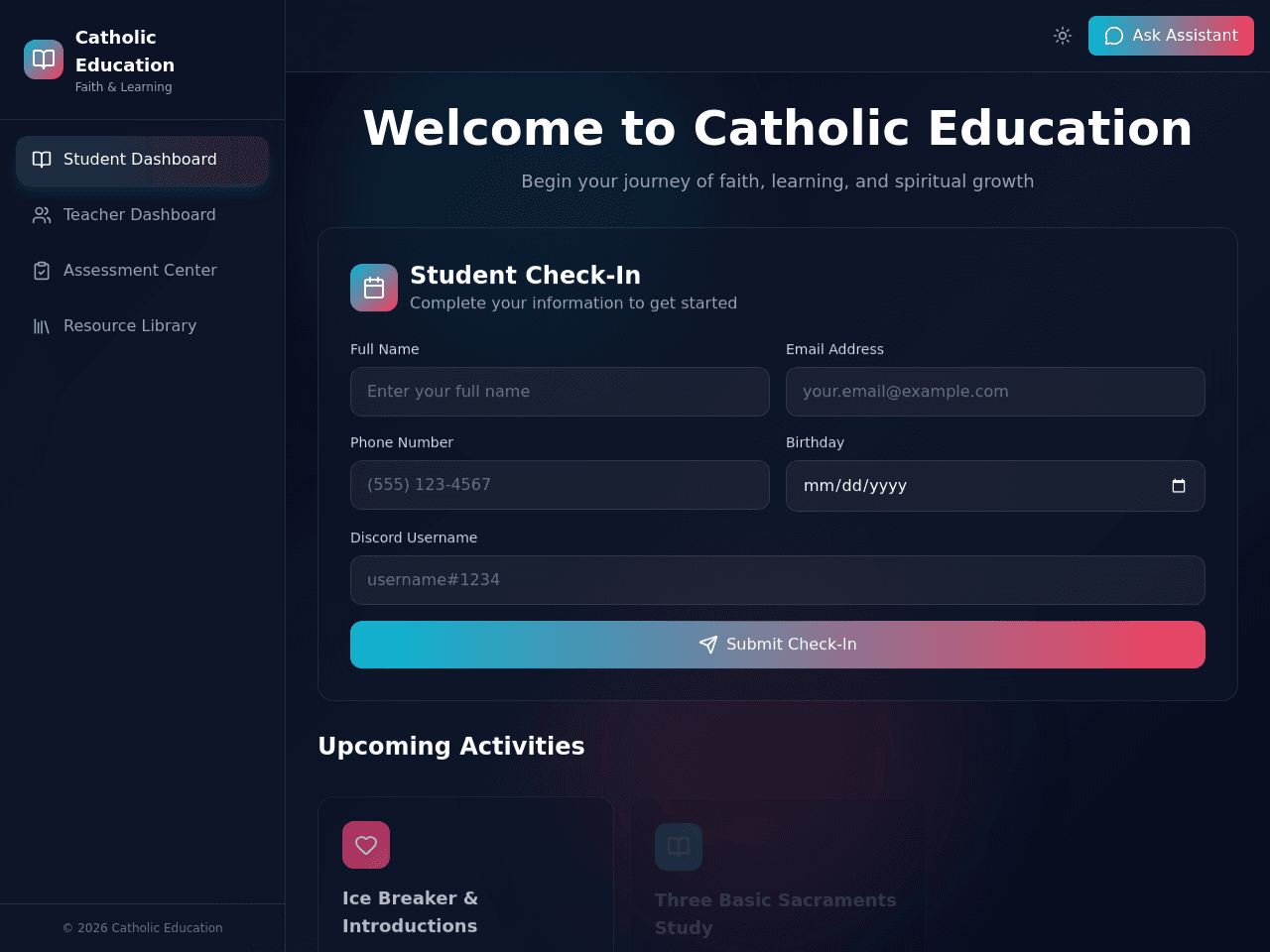 Faithful Foundations Dashboard
