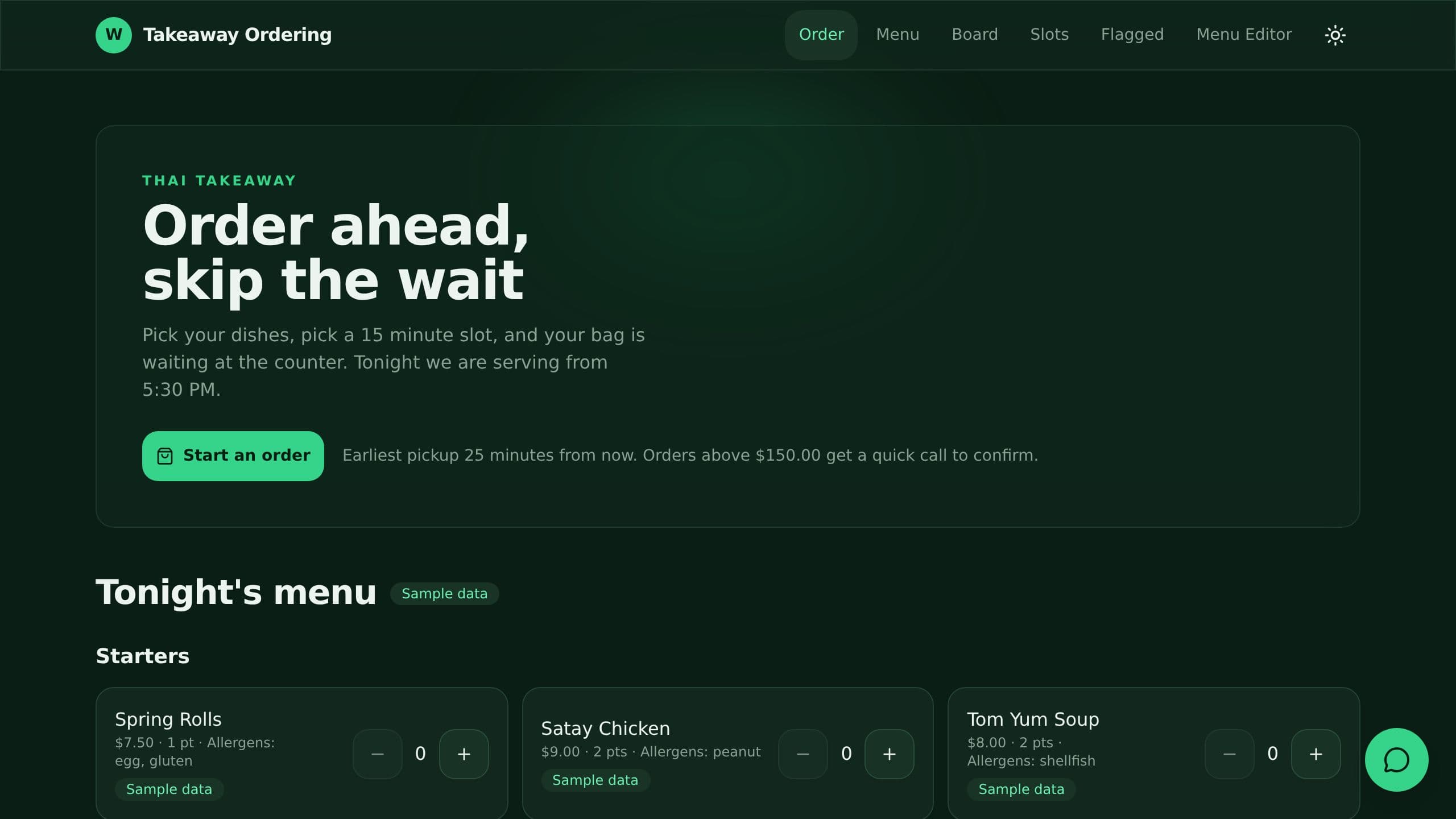 Takeaway Ordering System preview