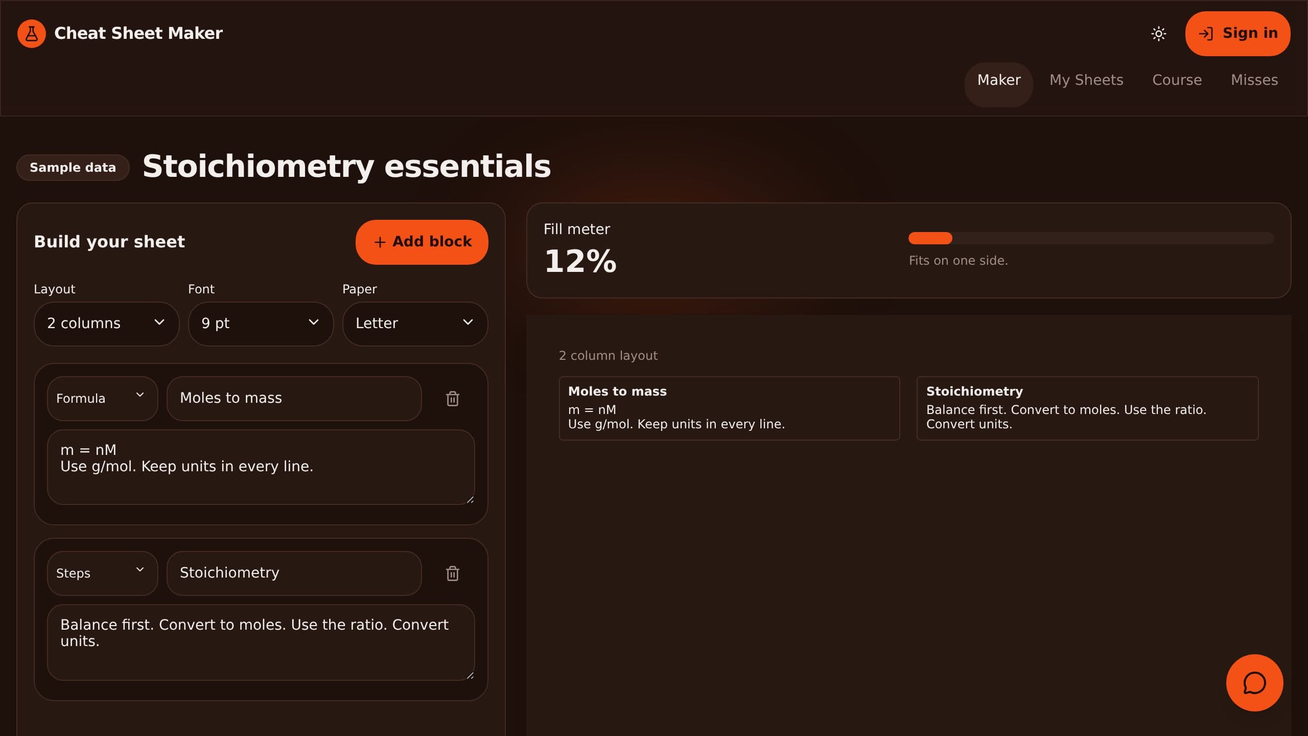 Cheat Sheet Maker preview