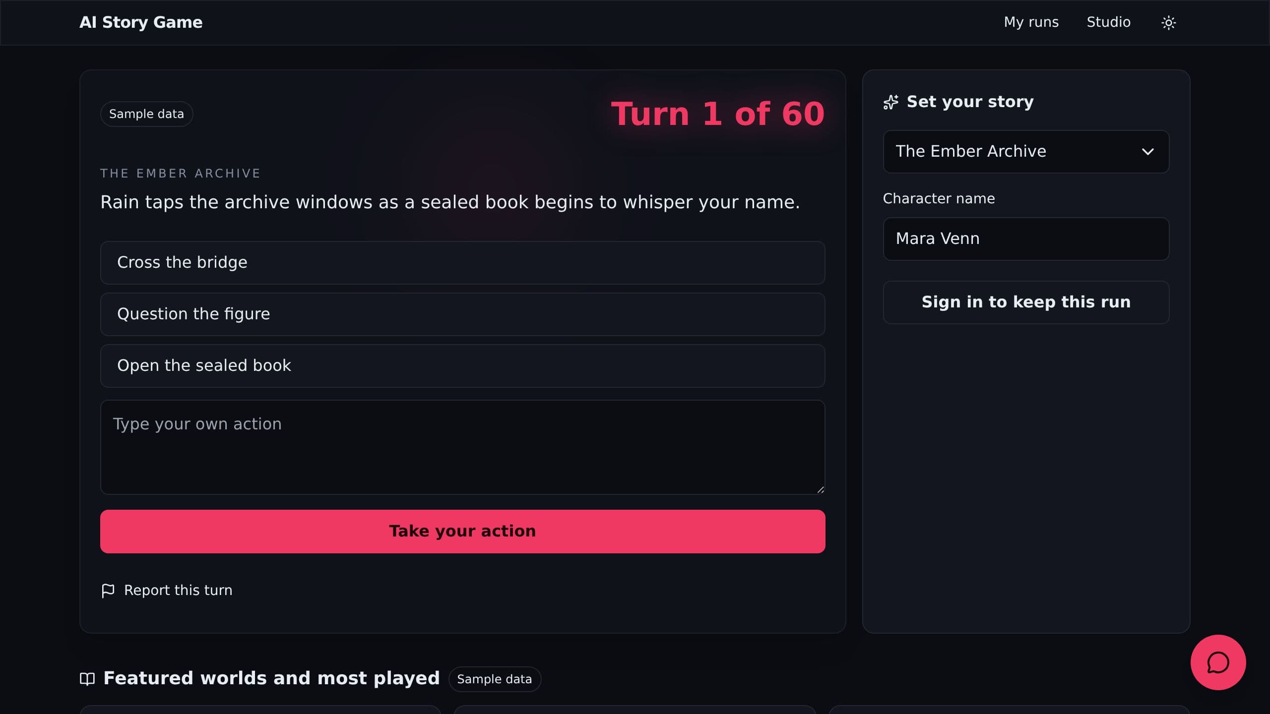 AI Story Game preview