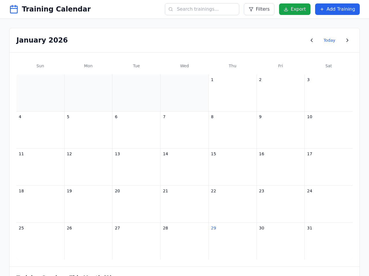 Calendar Export