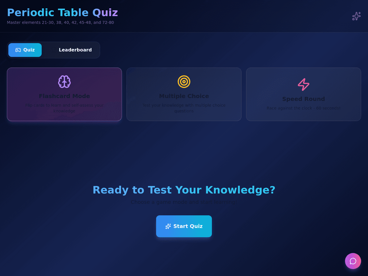 Element Quiz Portal