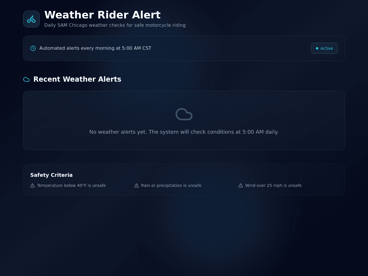 Morning Ride Alert