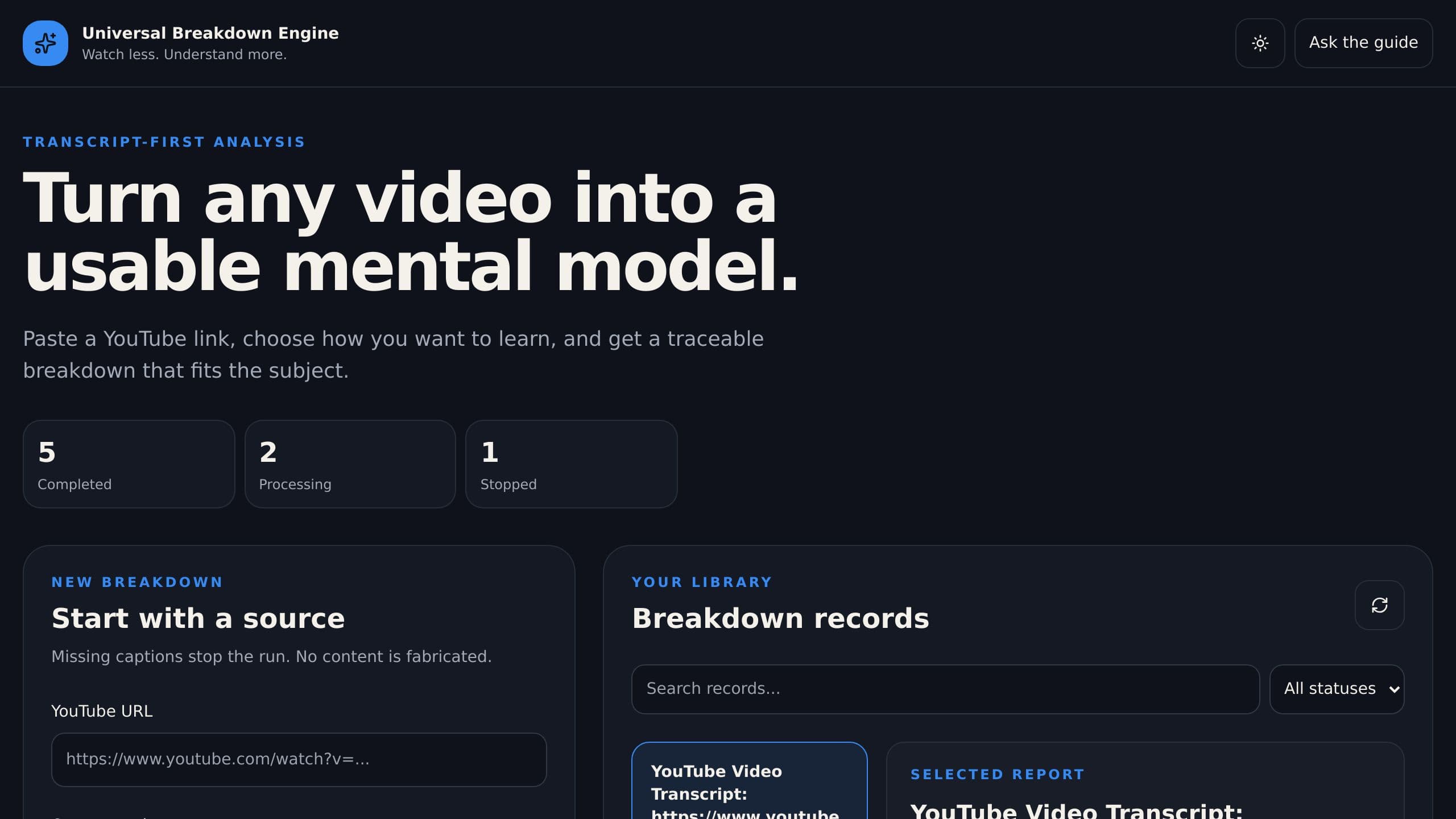 Universal Breakdown