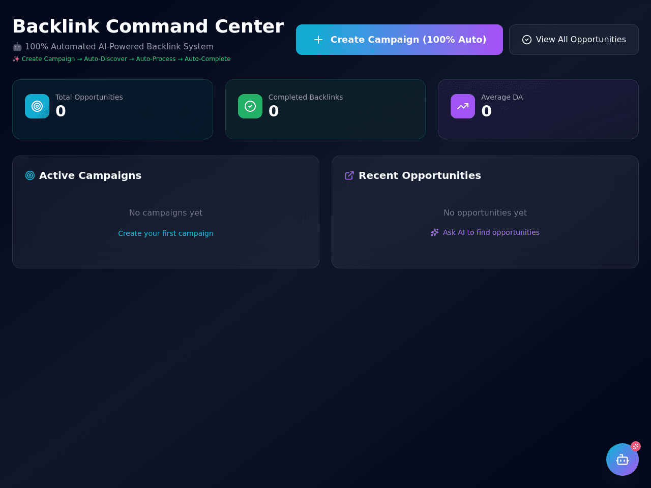 Backlink Builder Dashboard