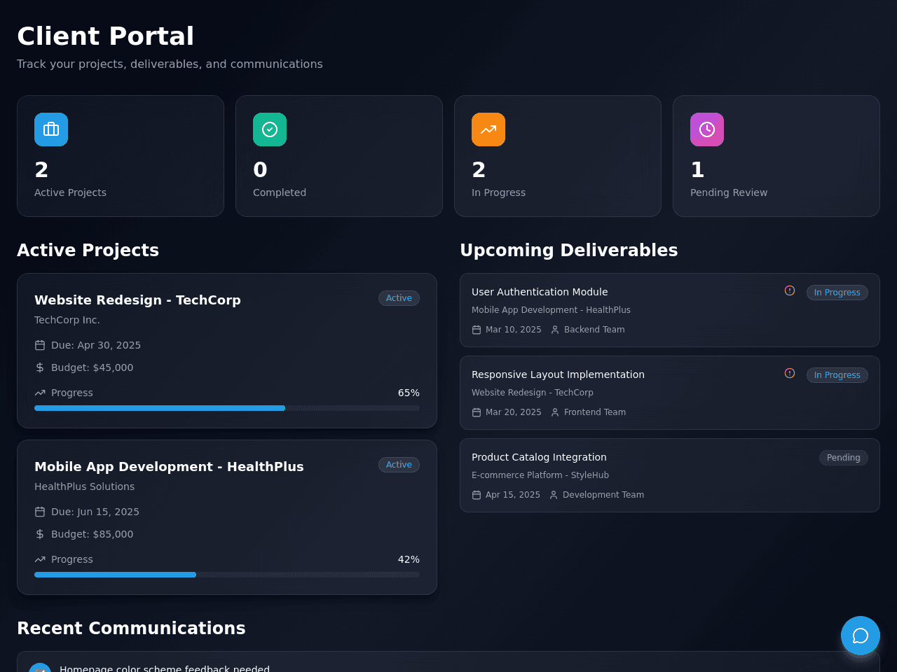 Project Update Portal