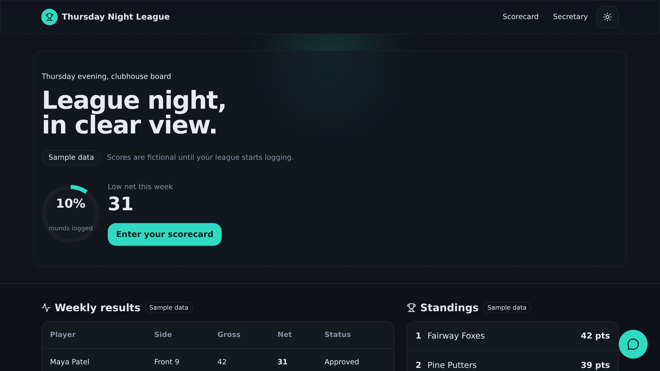 Golf League Handicaps preview