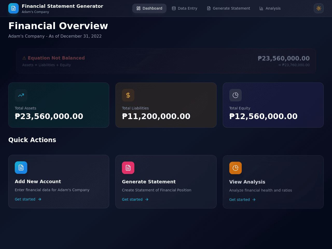Balance Sheet Studio