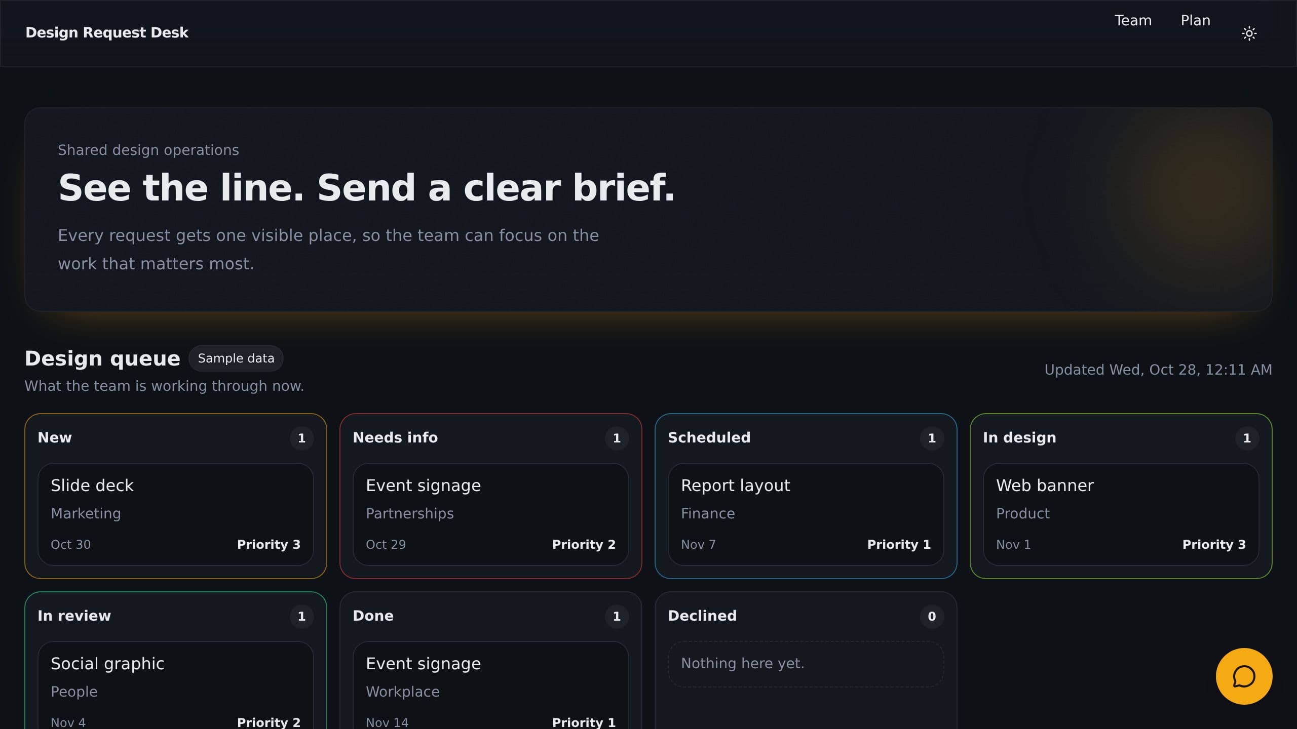 Design Request Queue preview