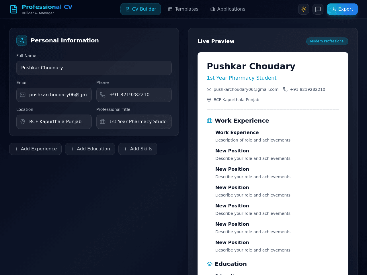 Resume Builder Pro