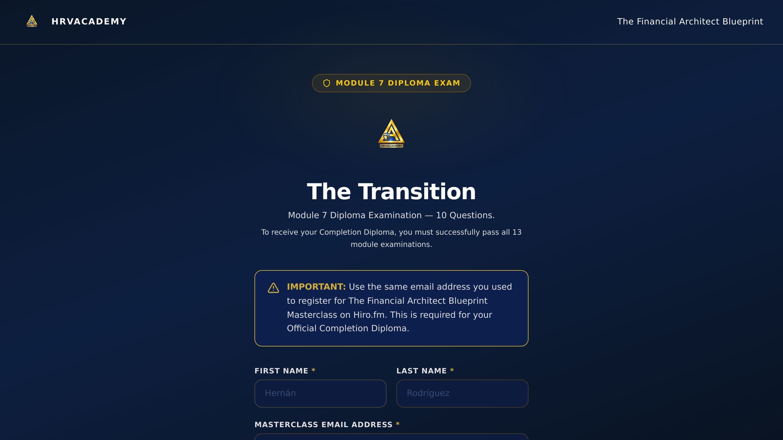 Module 7: The Transition