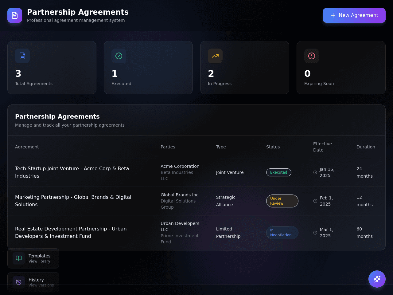 Agreement Draft Studio