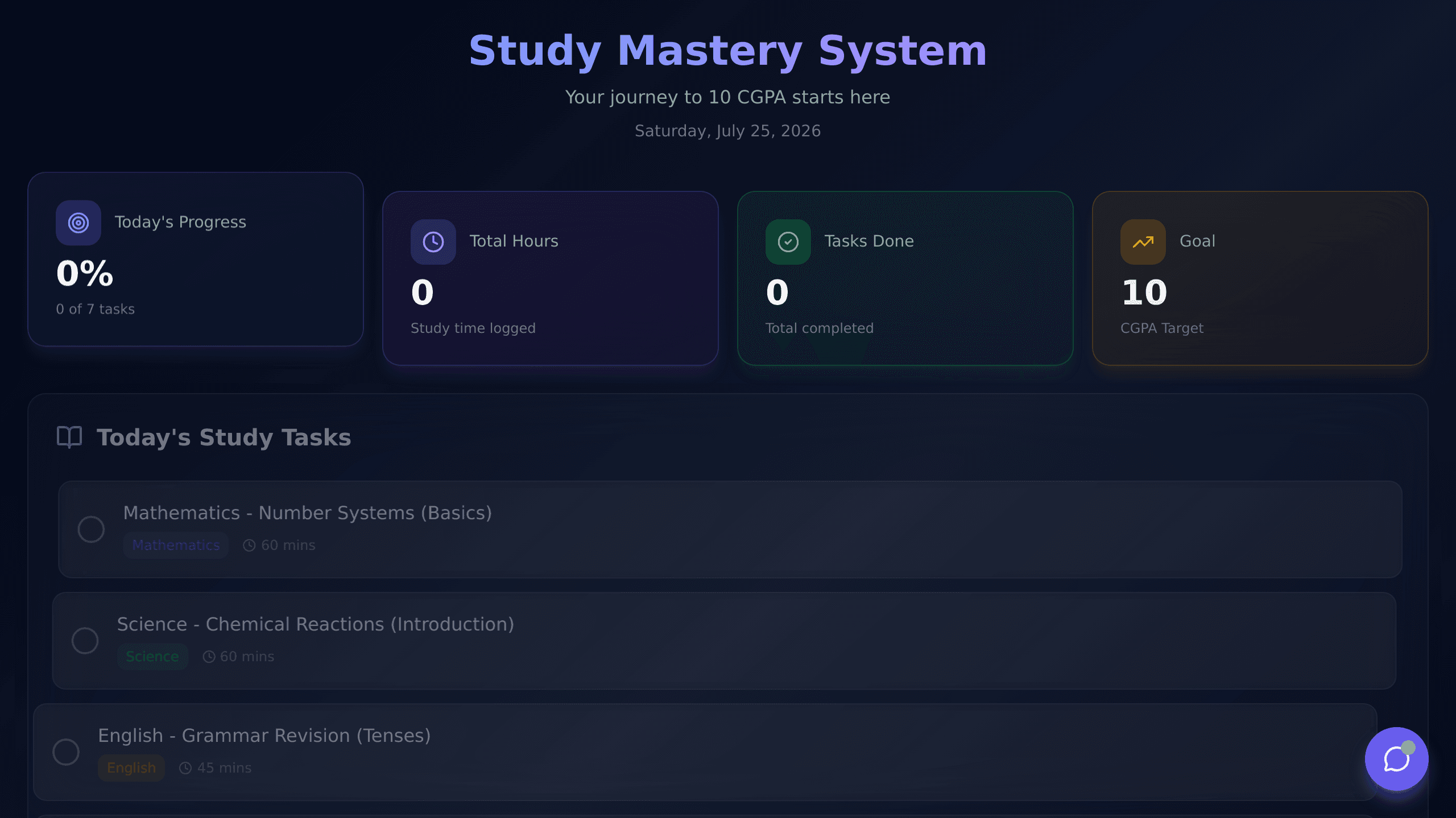 Study Progress Planner
