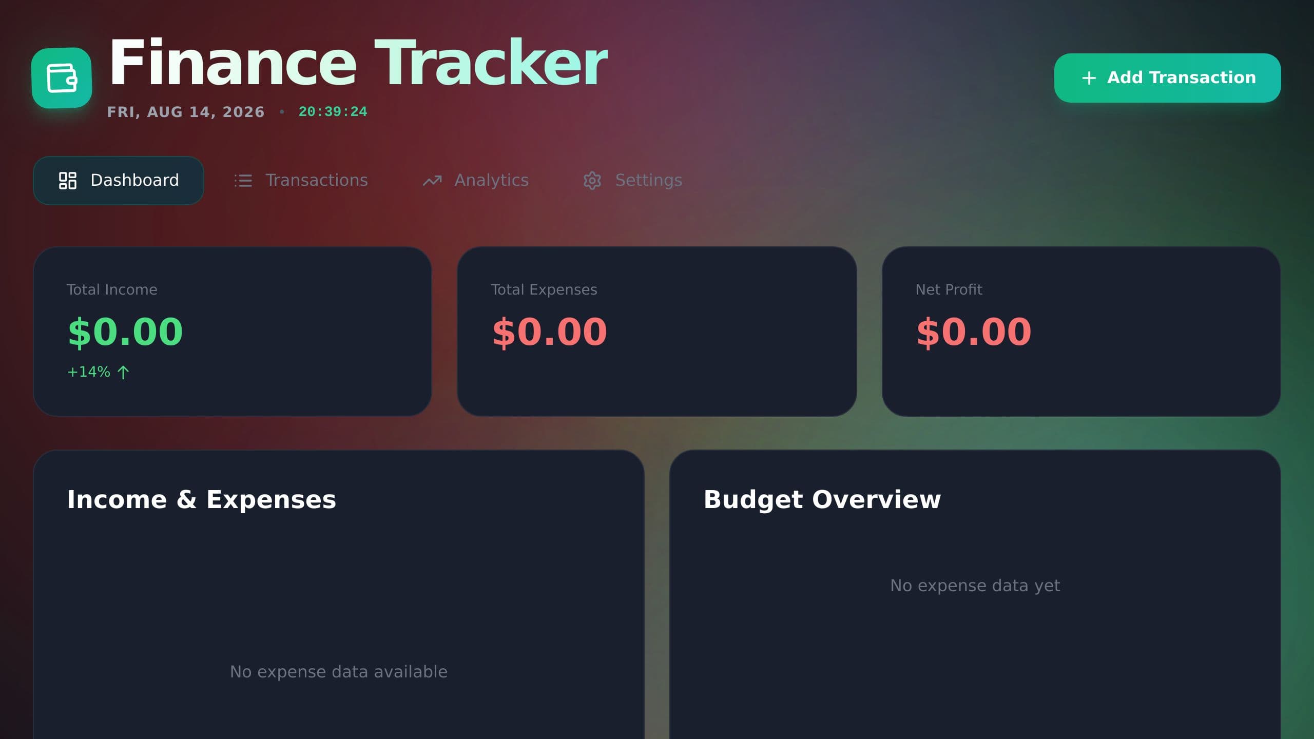 Finance Tracker Dashboard