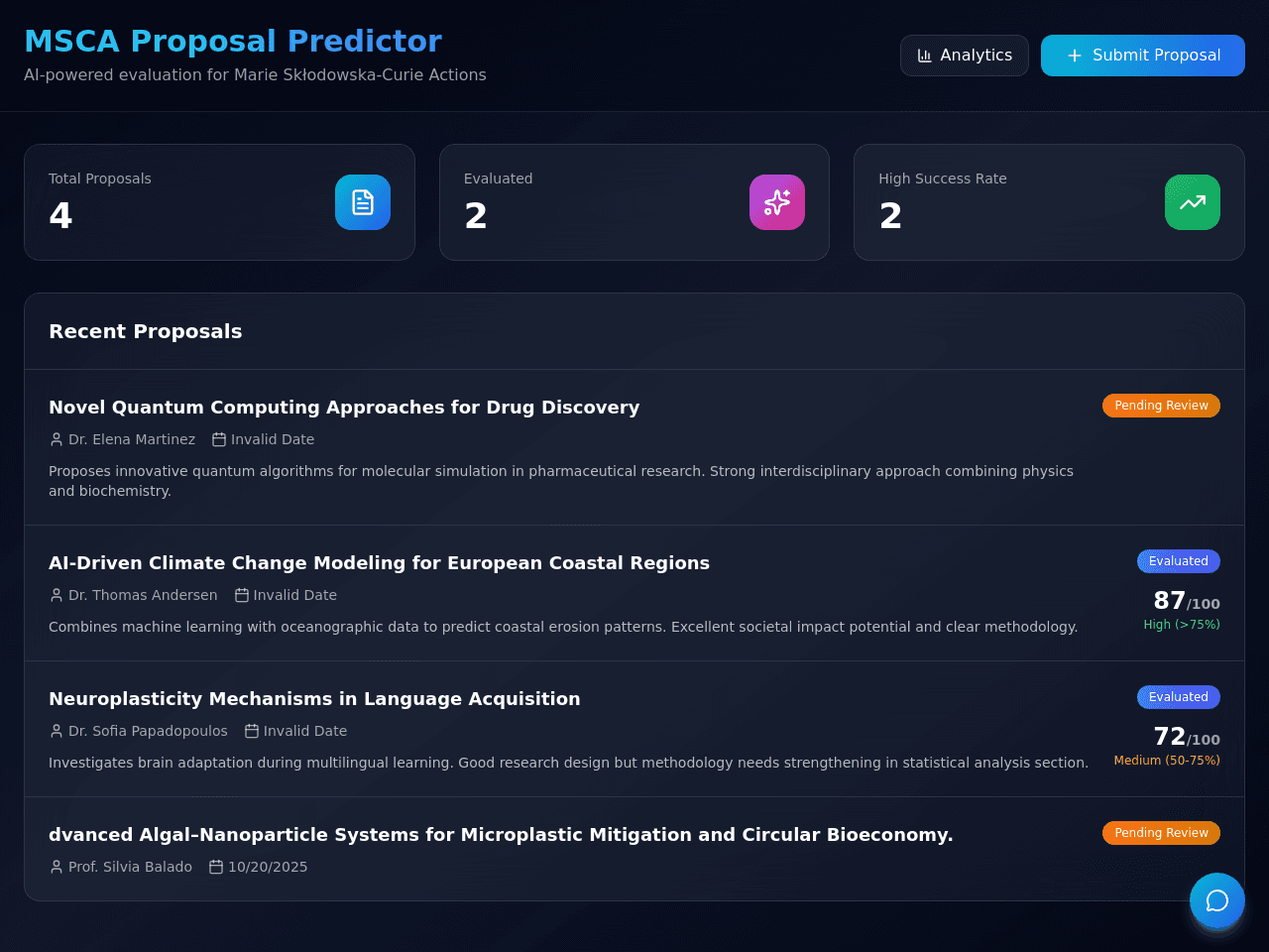 Proposal Insight Dashboard