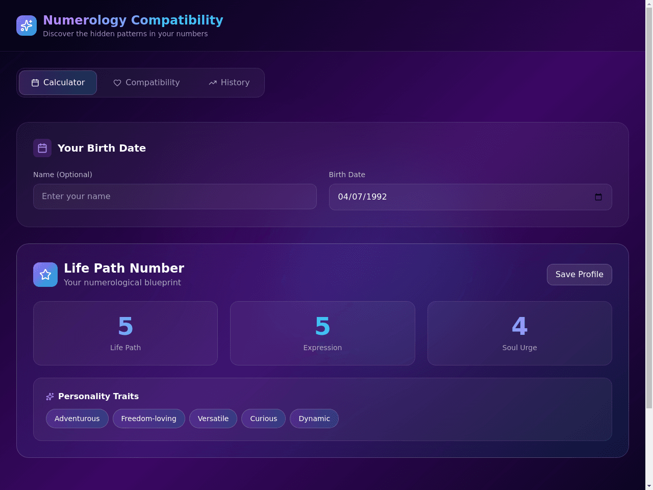 Numerology Match Portal